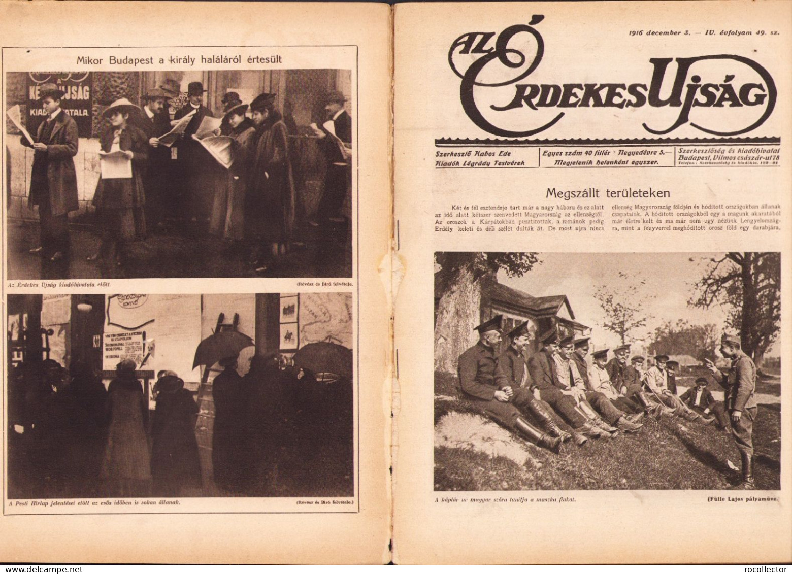 Az Érdekes Ujság 49/1916 Z489N - Geografia & Storia