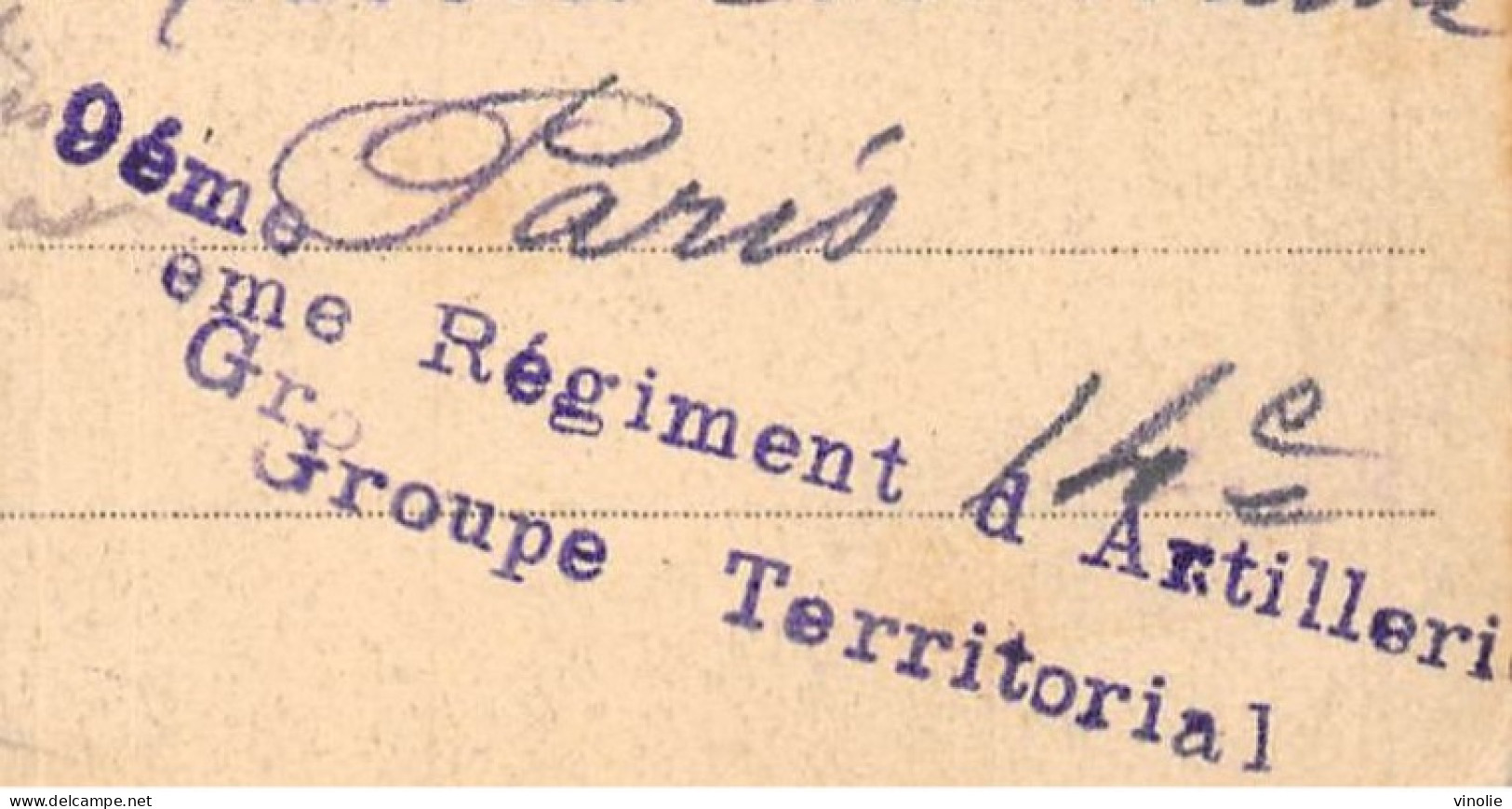 24-4009 : CACHET FRANCHISE. 9° REGIMENT  D'ARTILLERIE GROUPE TERRITORIAL CARTE DE BESANCON. DOUBS - Guerre De 1914-18