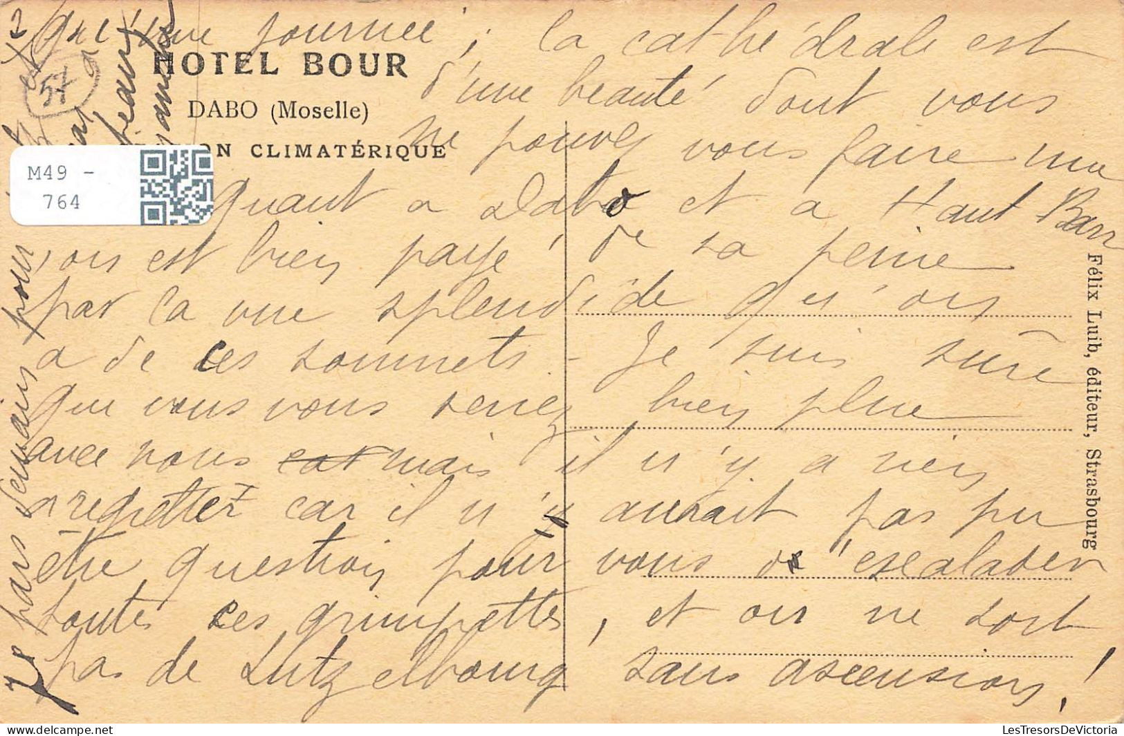 FRANCE - Dabo - Vue Aérienne - Carte Postale Ancienne - Dabo