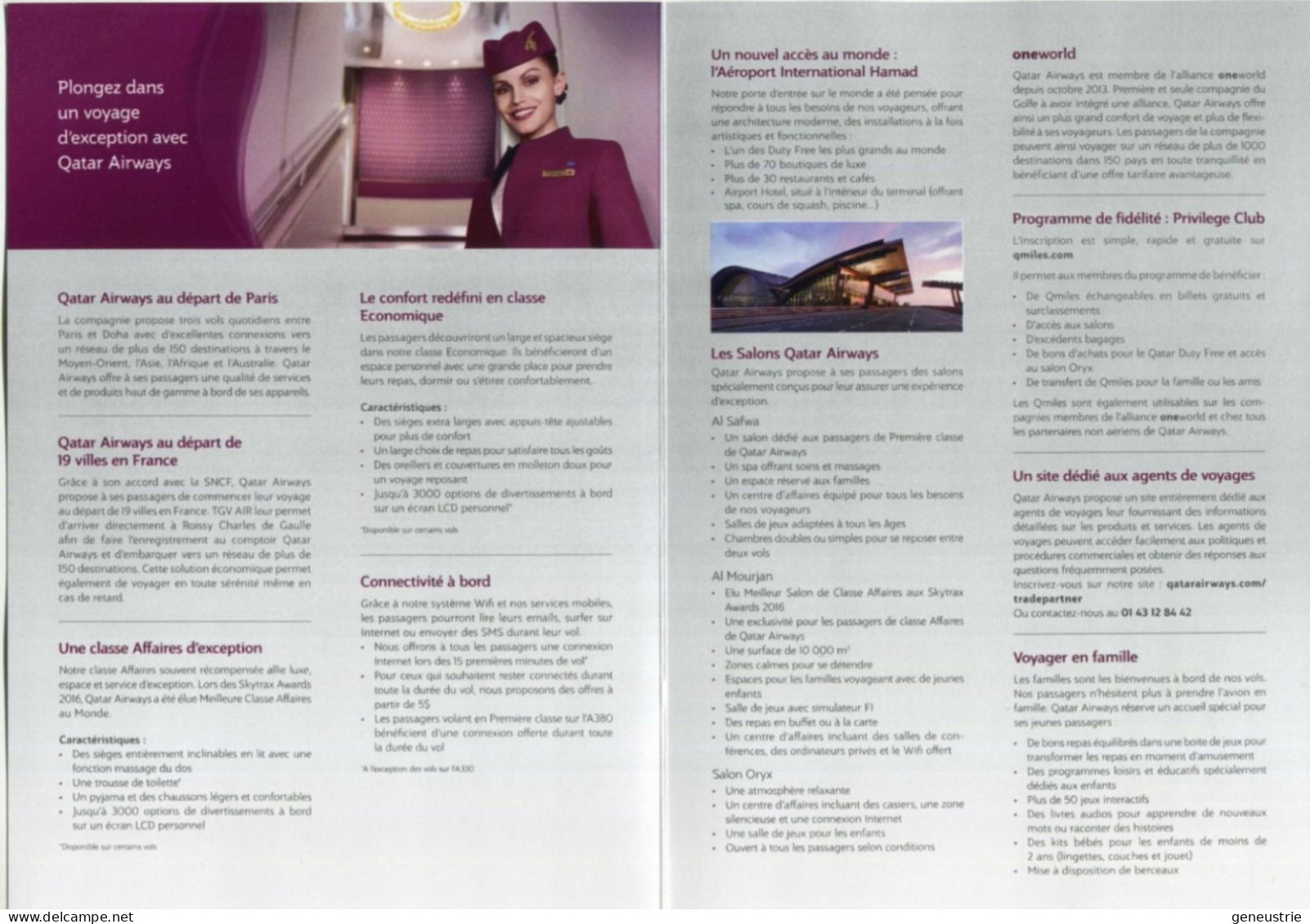 Belle Publicité Double Format "Qatar Airways" Compagnie Aérienne - Avion - Aviation Commerciale - Publicidad