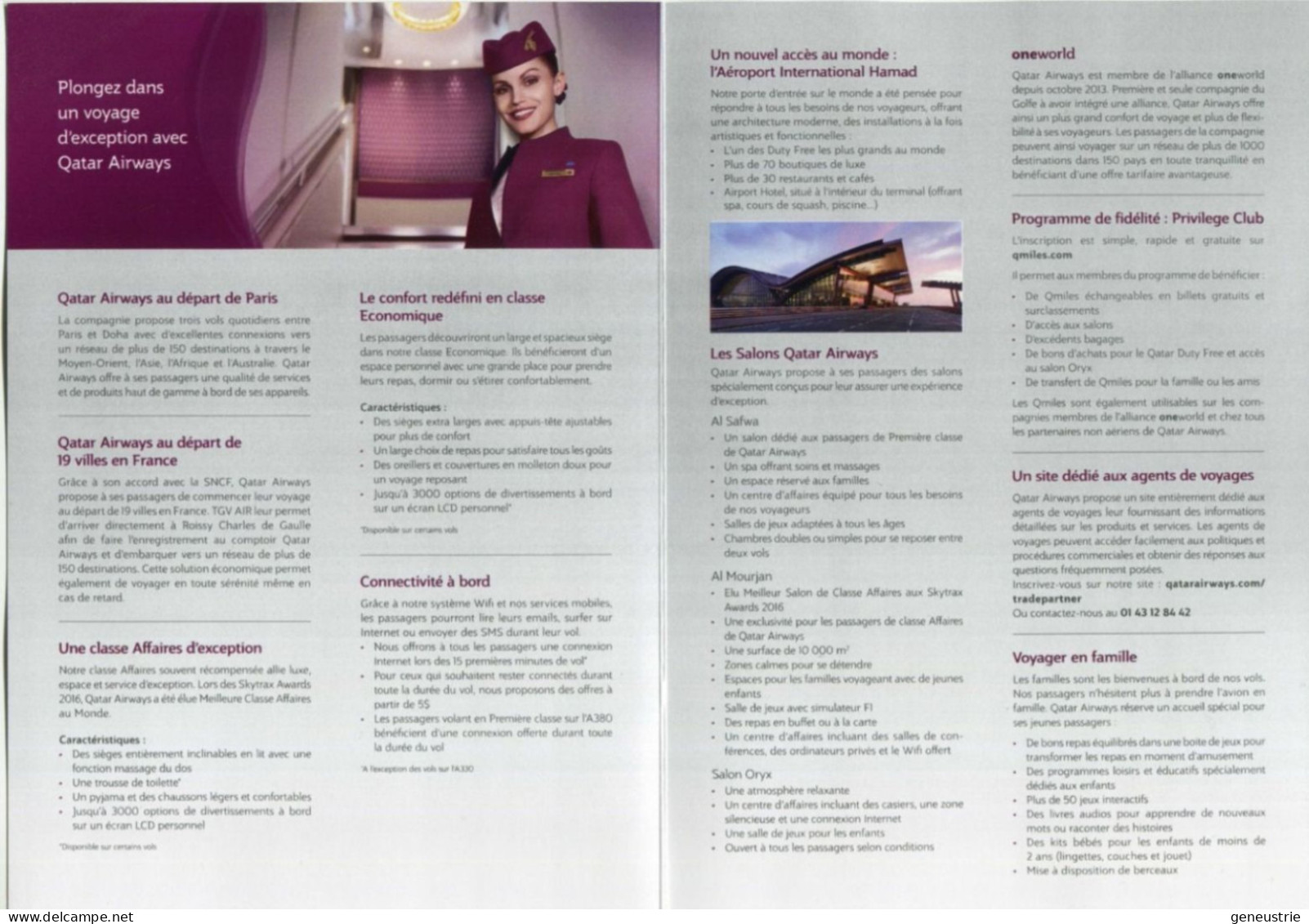 Belle Publicité Double Format "Qatar Airways" Compagnie Aérienne - Avion - Aviation Commerciale - Advertenties