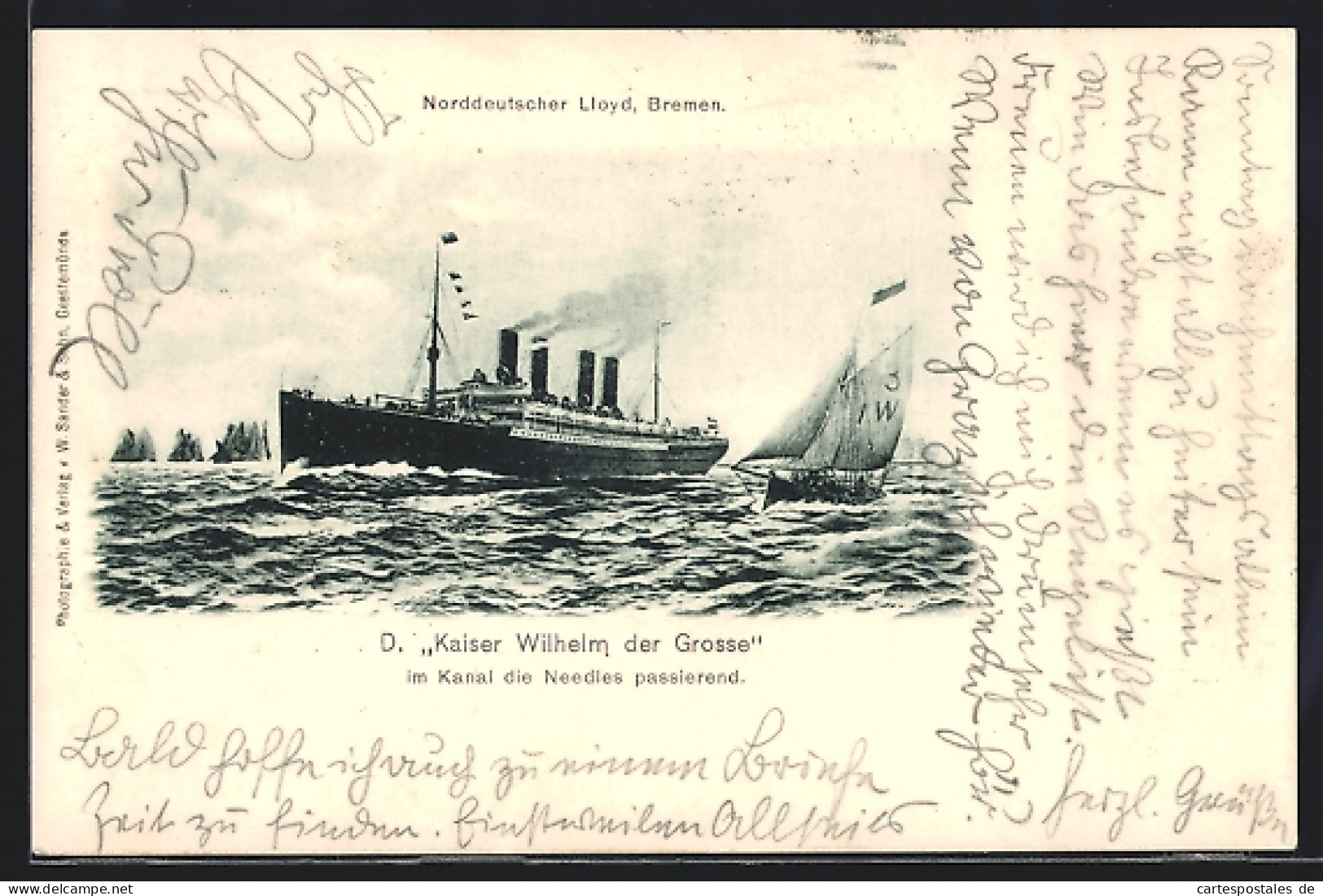 AK Dampfer Kaiser Wilhelm Der Grosse Des Norddeutschen Lloyd  - Steamers