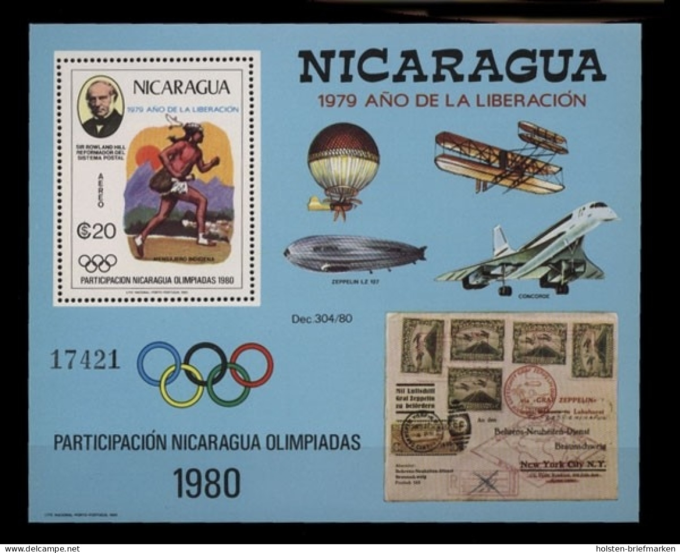 Nicaragua, MiNr. Block 111, Zeppelin, Postfrisch - Nicaragua