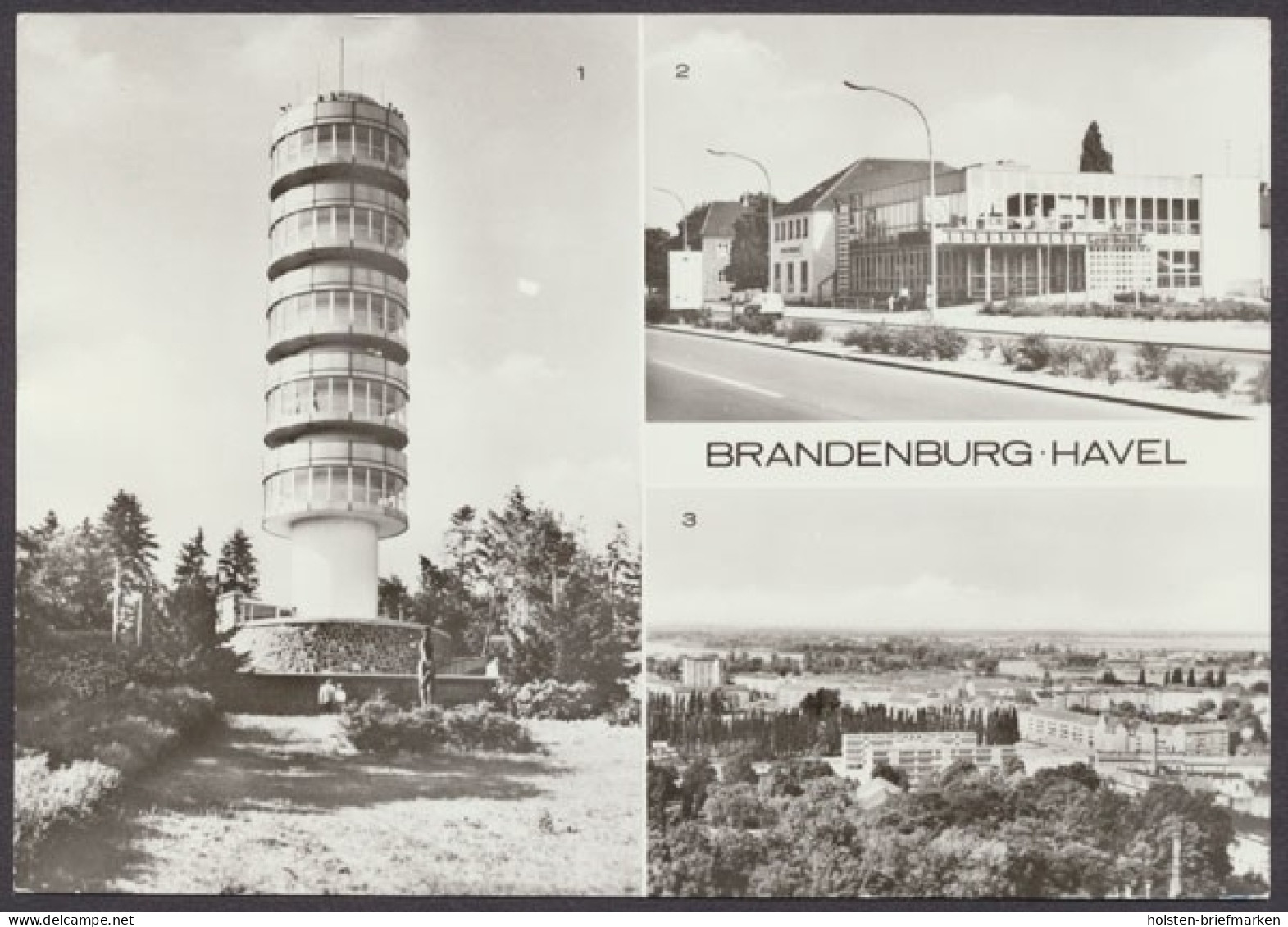 Brandenburg, Friedenswarte Auf Dem Marienberg, Konsum-Kaufhalle, Blick über Brandenburg - Autres & Non Classés
