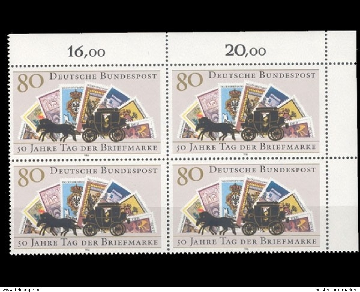 Deutschland, MiNr. 1300, 4er Block Ecke Rechts Oben, Postfrisch - Unused Stamps