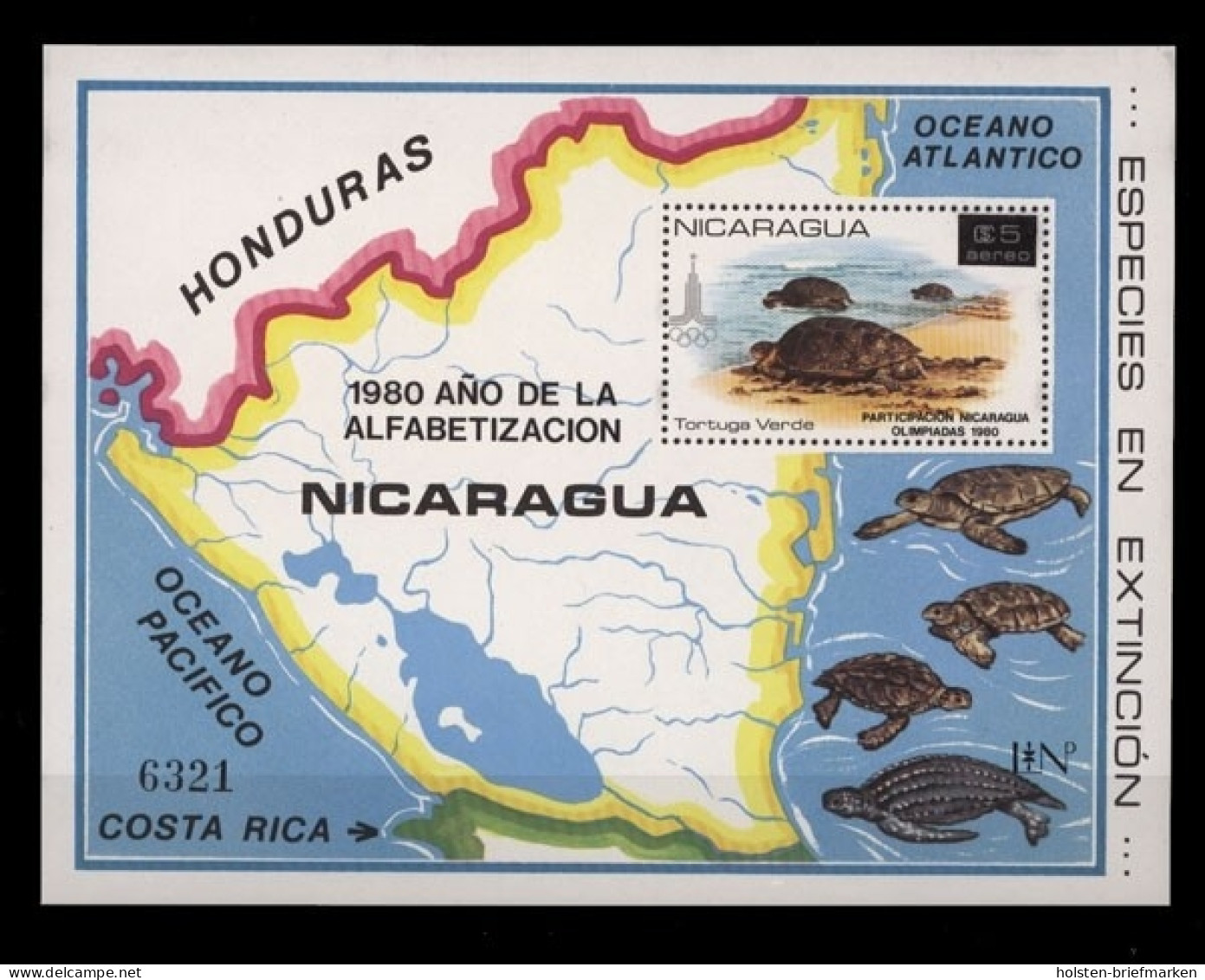 Nicaragua, MiNr. Block 136, Schildkröte, Postfrisch - Nicaragua