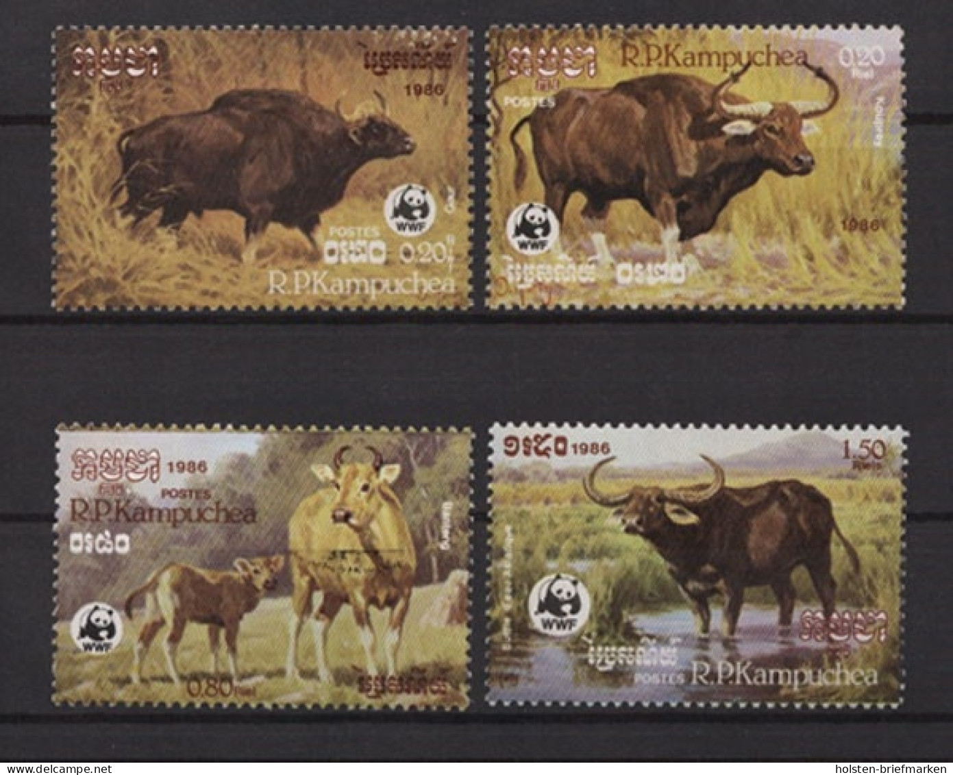 Kambodscha, Tiere, MiNr. 823-826, Postfrisch - Camboya