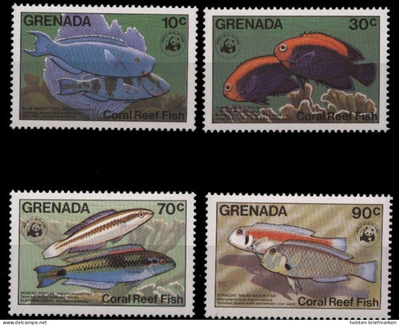 Grenada, Fische / Meerestiere, MiNr. 1299-1302, Postfrisch - Grenade (1974-...)