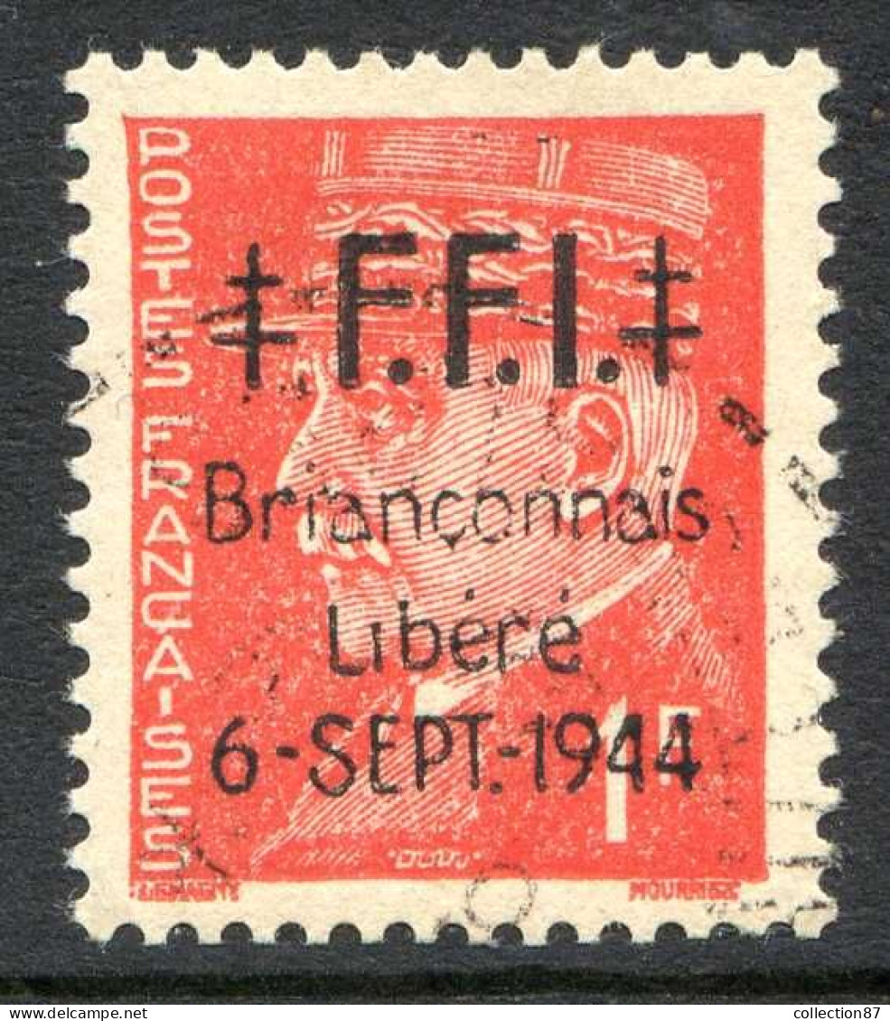 REF 086 > FRANCE LIBERATION BRIANCON < N° 4 < 1fr Pétain Ø < Oblitéré > Cote 35 € - Libération