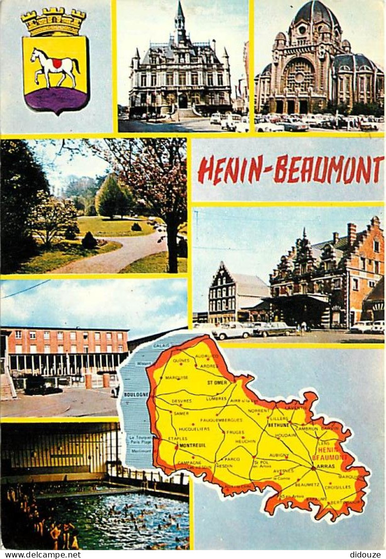 62 - Hénin Beaumont - Multivues - Automobiles - Blasons - Carte Géographique - Piscine - CPM - Voir Scans Recto-Verso - Henin-Beaumont