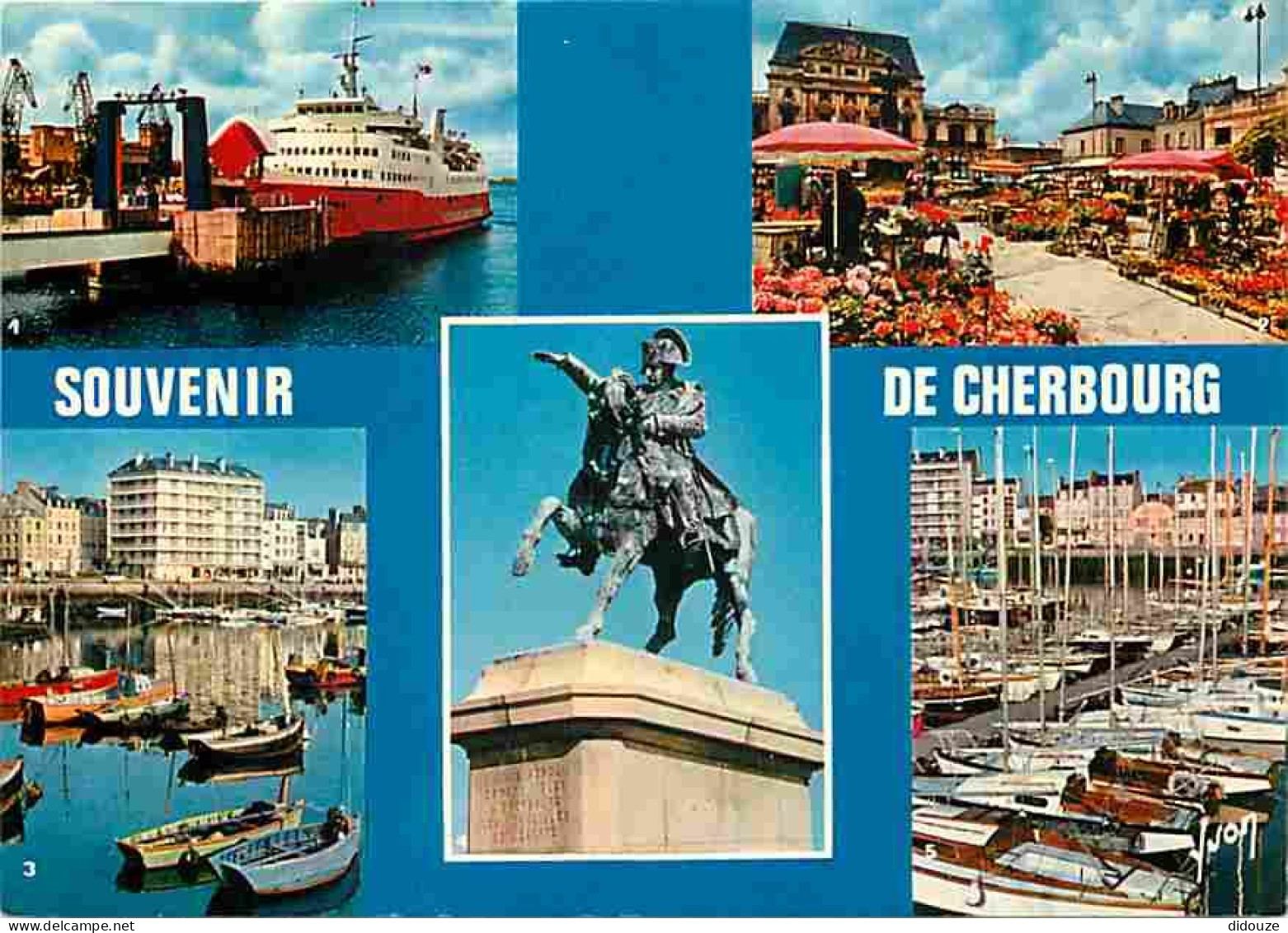 50 - Cherbourg - Multivues - Ferry - Bateaux - Marché - Fleurs - Carte Neuve - CPM - Voir Scans Recto-Verso - Cherbourg