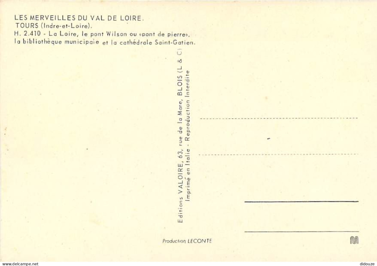 37 - Tours - La Loire, Le Pont Wilson Ou Pont De Pierre, La Bibliothèque Municipale Et La Cathédrale Saint-Gatien - Cart - Tours