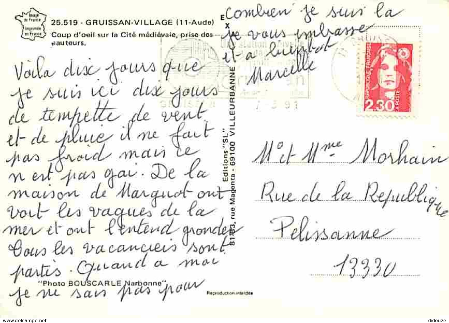 11 - Gruissan - Gruissan Village - Coup D'œil Sur La Cité Médiévale, Prise Des Hauteurs - Flamme Postale De Gruissan - C - Other & Unclassified