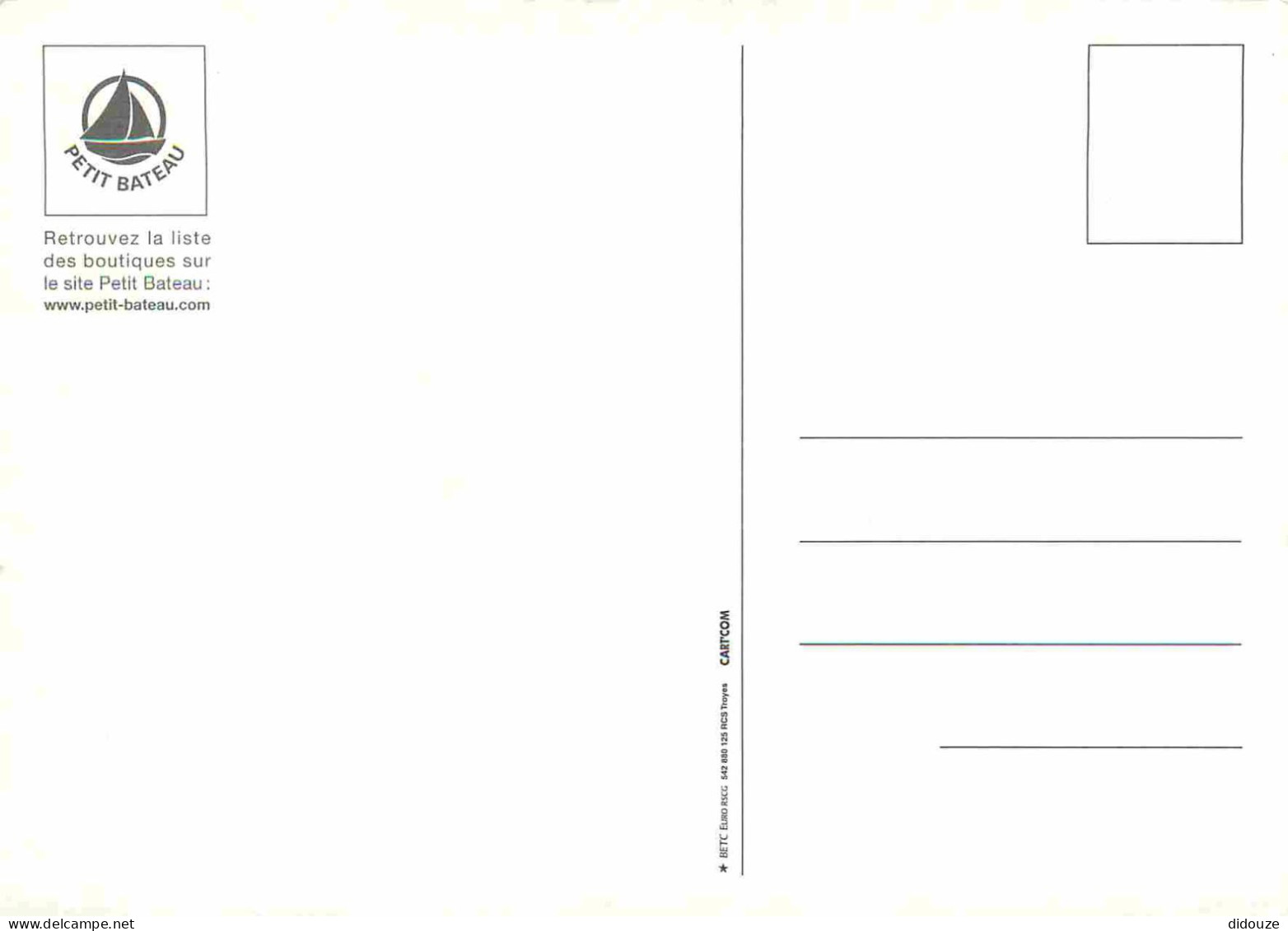 Enfants - Image - Carte Publicitaire - Petit Bateau - CPM - Voir Scans Recto-Verso - Andere & Zonder Classificatie