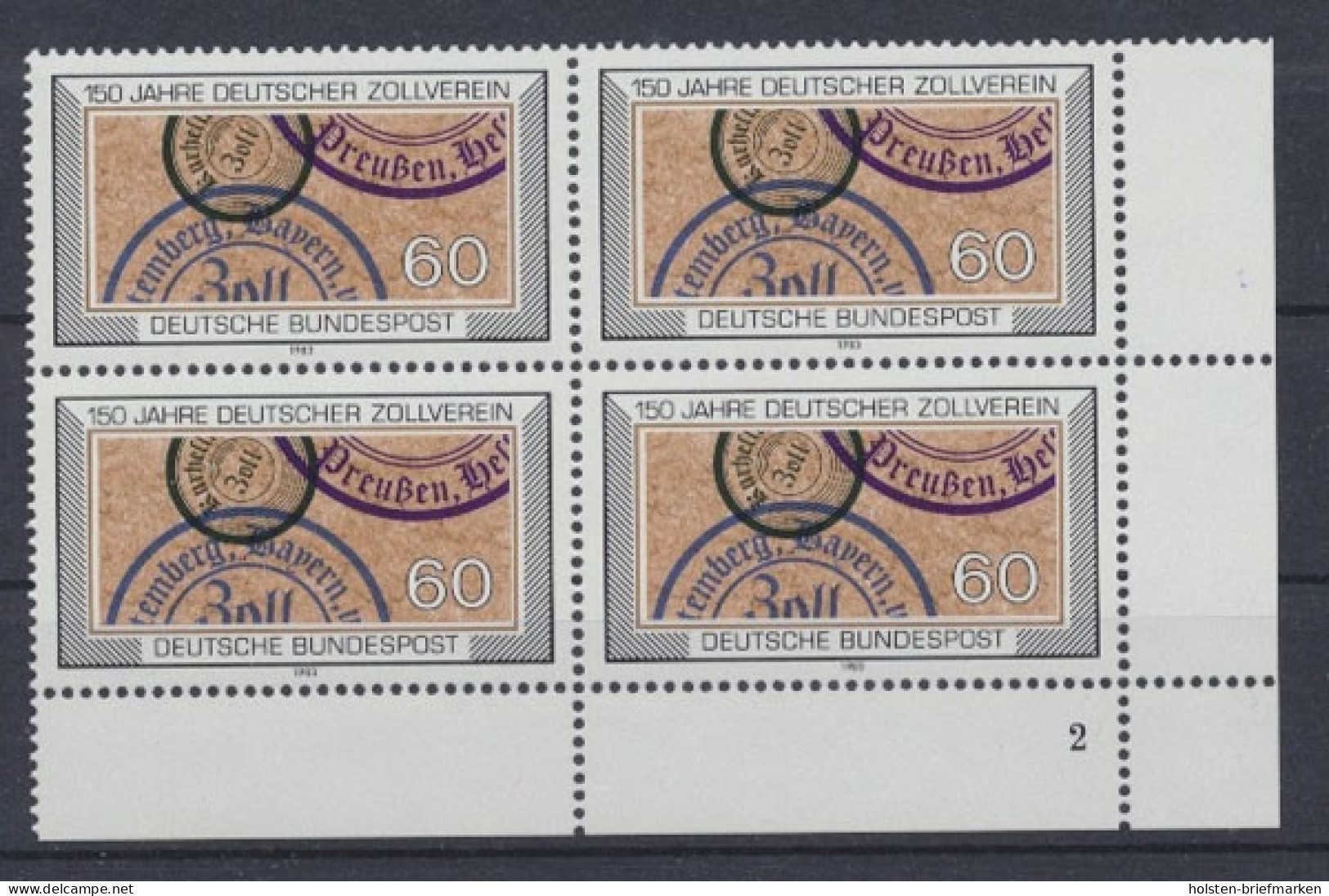 Deutschland, MiNr. 1195, 4er Block Ecke Re. U., FN 2, Postfrisch - Unused Stamps