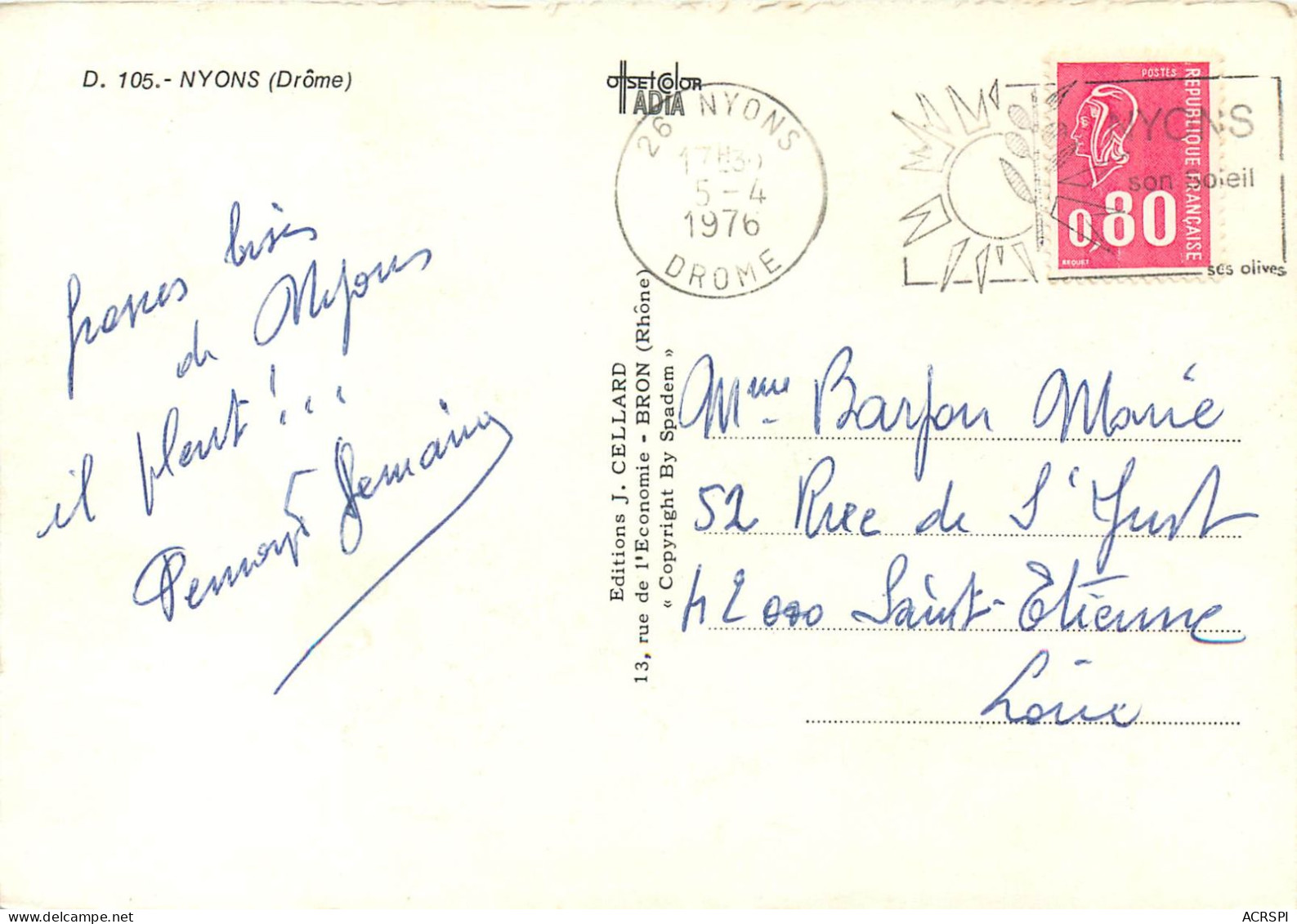 NYON Et Ses Oliviers 14(scan Recto-verso) MC2410 - Nyons