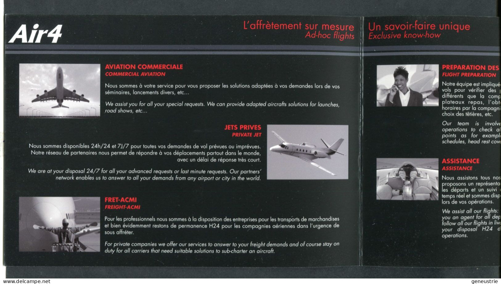 Belle Publicité - Compagnie Aérienne D'affrétement Et Location D'avions "Air4" Avion - Aviation Commerciale - Paris - Publicités