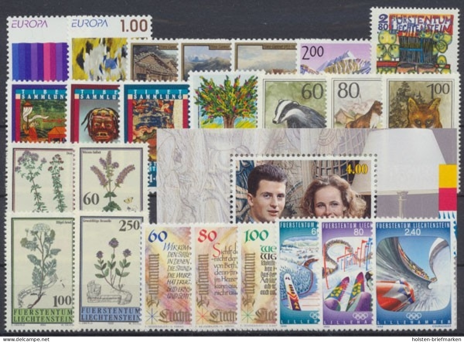 Liechtenstein, MiNr. 1054-1078, Jahrgang 1993, Postfrisch - Vollständige Jahrgänge
