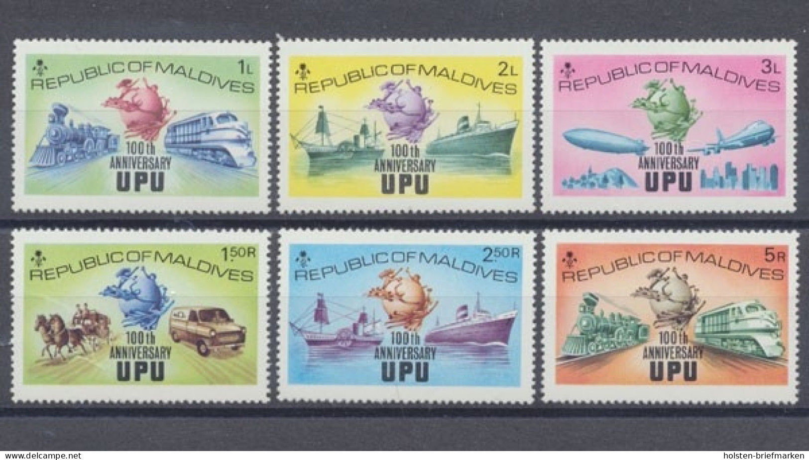 Malediven, Eisenbahn, MiNr. 514-519 A, Postfrisch - Maldives (1965-...)