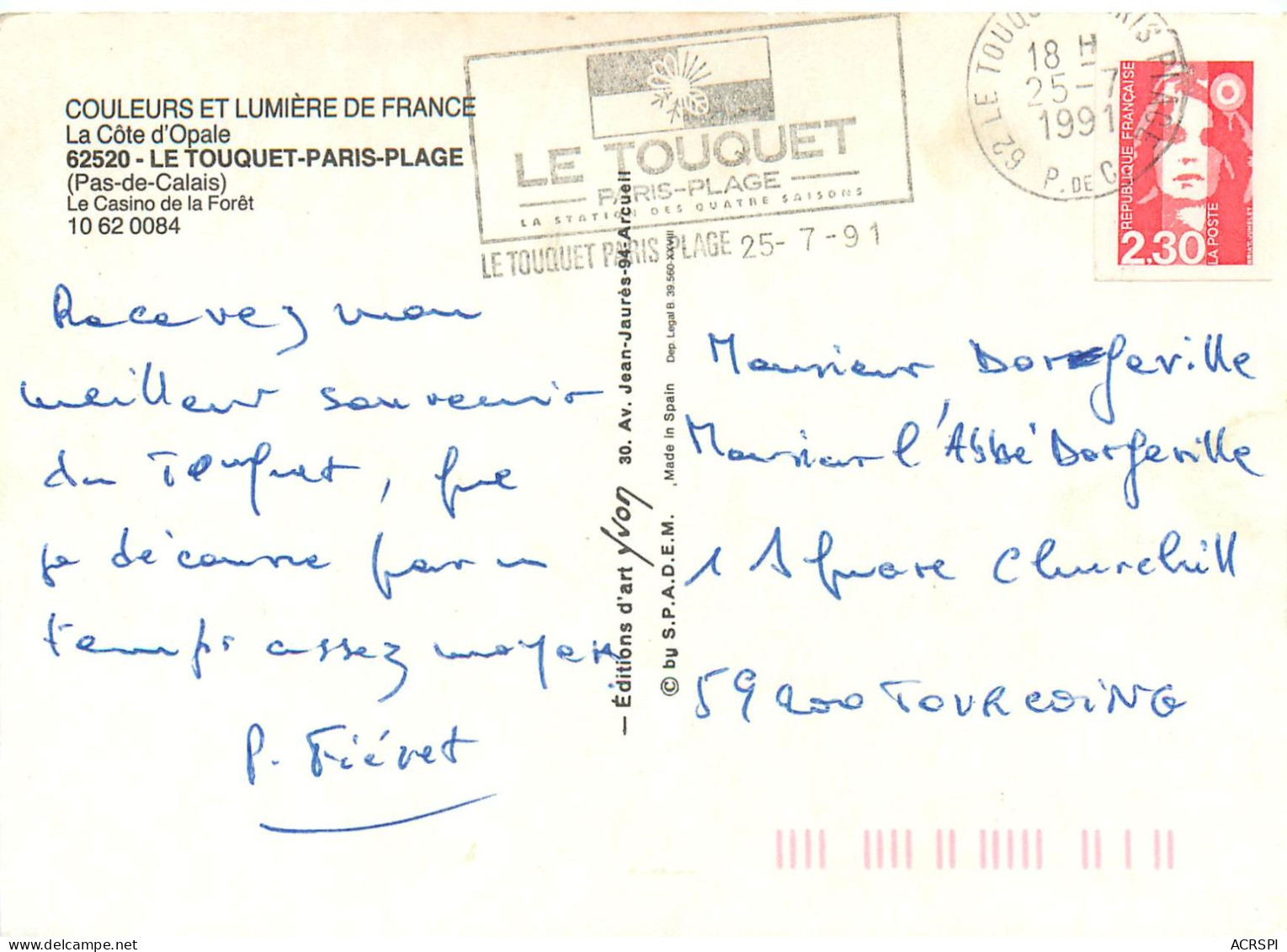 LE TOUQUET Paris Plage Le Casino De La Foret 27(scan Recto-verso) MC2453 - Le Touquet
