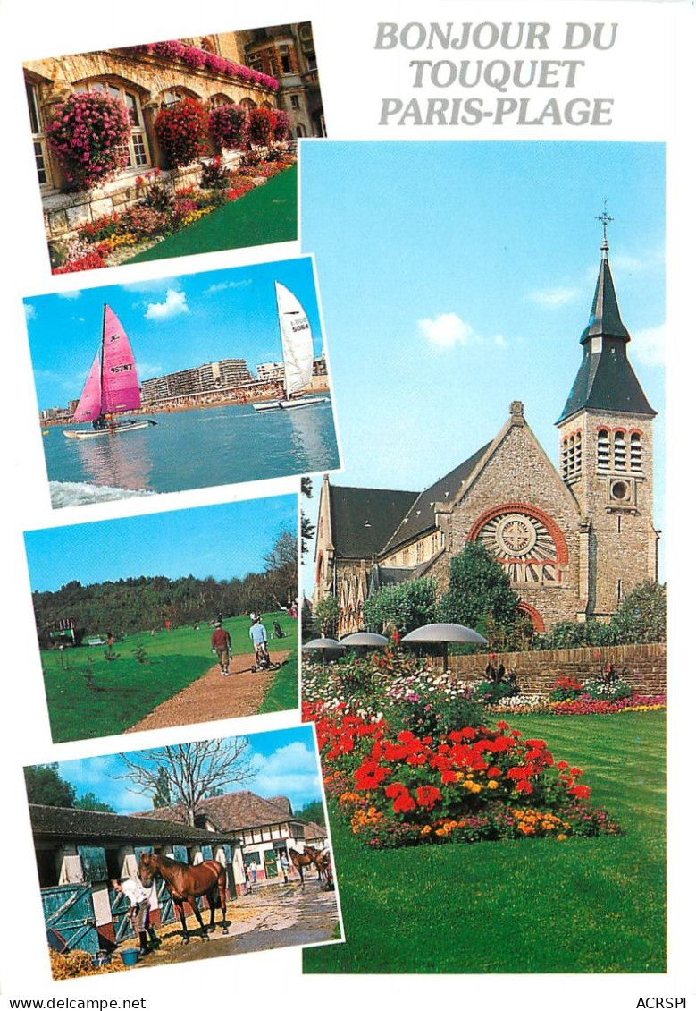 LE TOUQUET PARIS PLAGE L Eglise Les Jardins De L Hotel De Ville 210(scan Recto-verso) MC2453 - Le Touquet