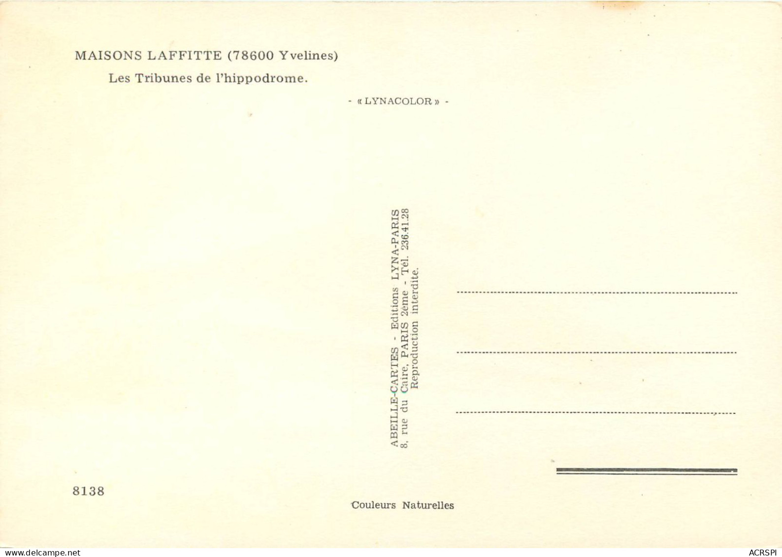 MAISON LAFFITE Les Tribunes De L Hippodrome 6(scan Recto-verso) MC2451 - Maisons-Laffitte