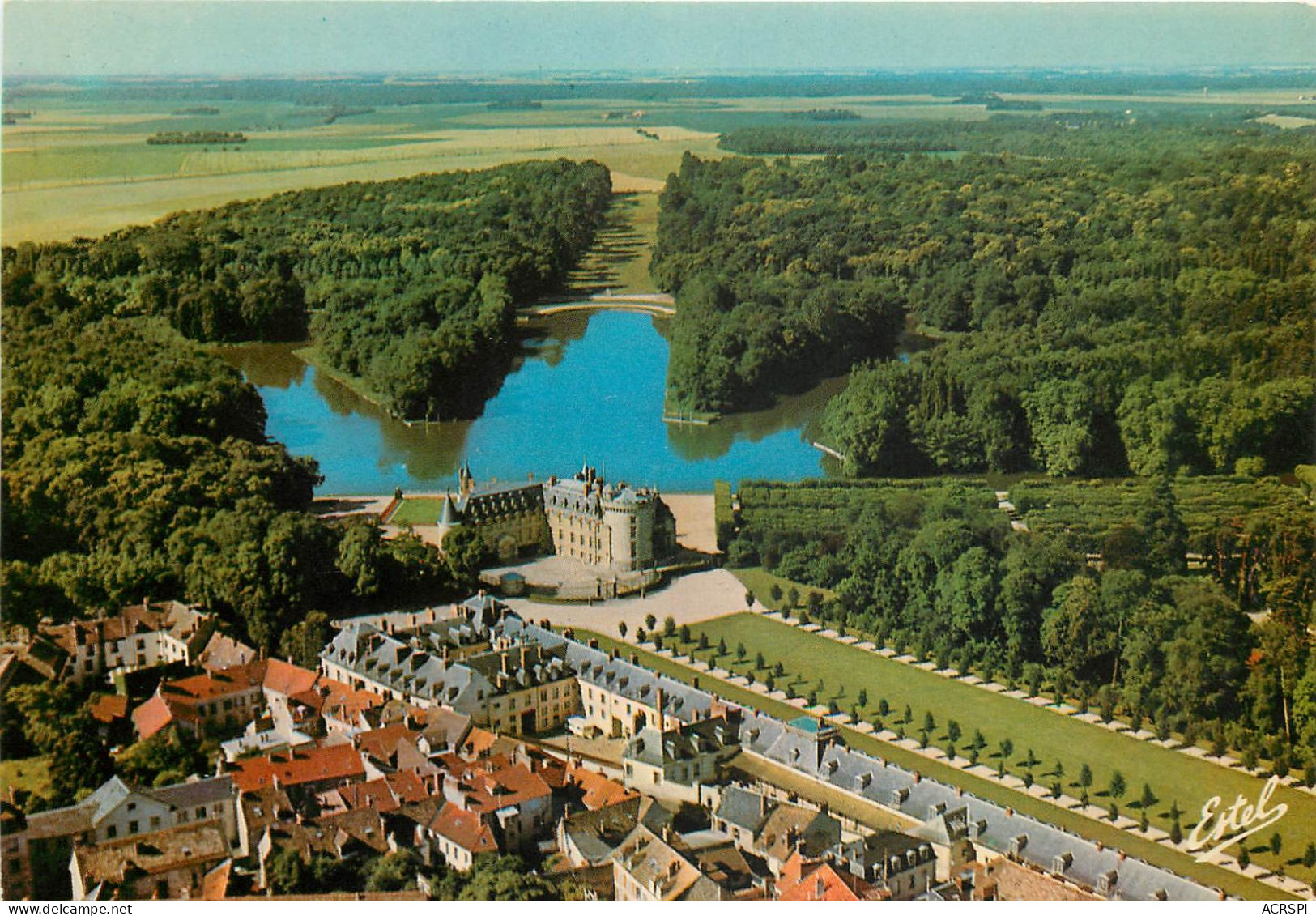  RAMBOUILET Vue Aerienne Du Chateau Residence Presidentielle Et Du Jardin D Eau 11(scan Recto-verso) MC2450 - Rambouillet (Schloß)