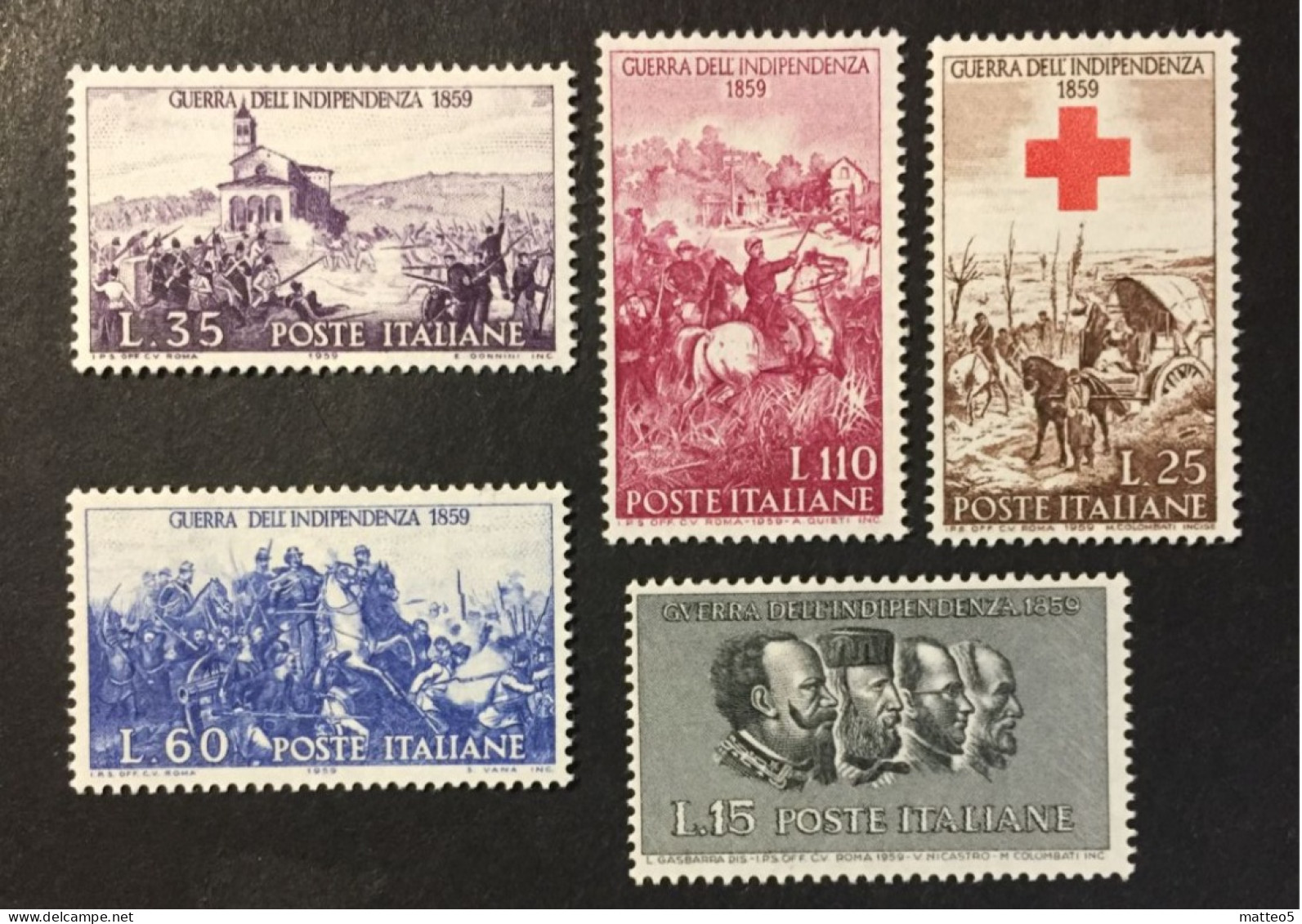 1959 - Italia - Guerra Dell'Indipendenza - Nuovi ( Mint Hinged) - A1 - 1946-60: Nieuw/plakker