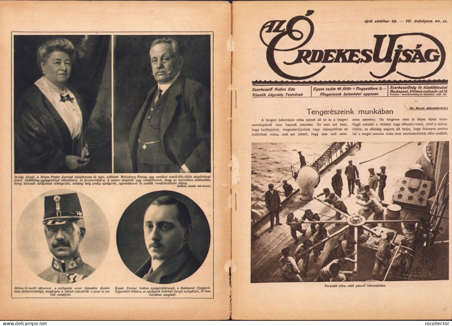 Az Érdekes Ujság 44/1916 Z485N - Geografía & Historia