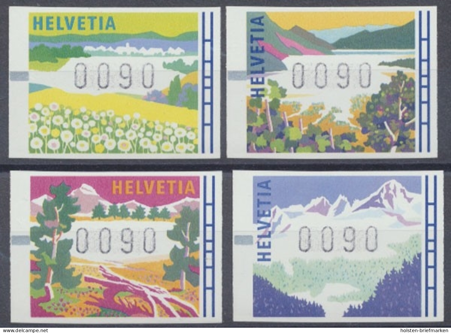 Schweiz Automatenmarken, MiNr. 7-10, Postfrisch - Automatic Stamps