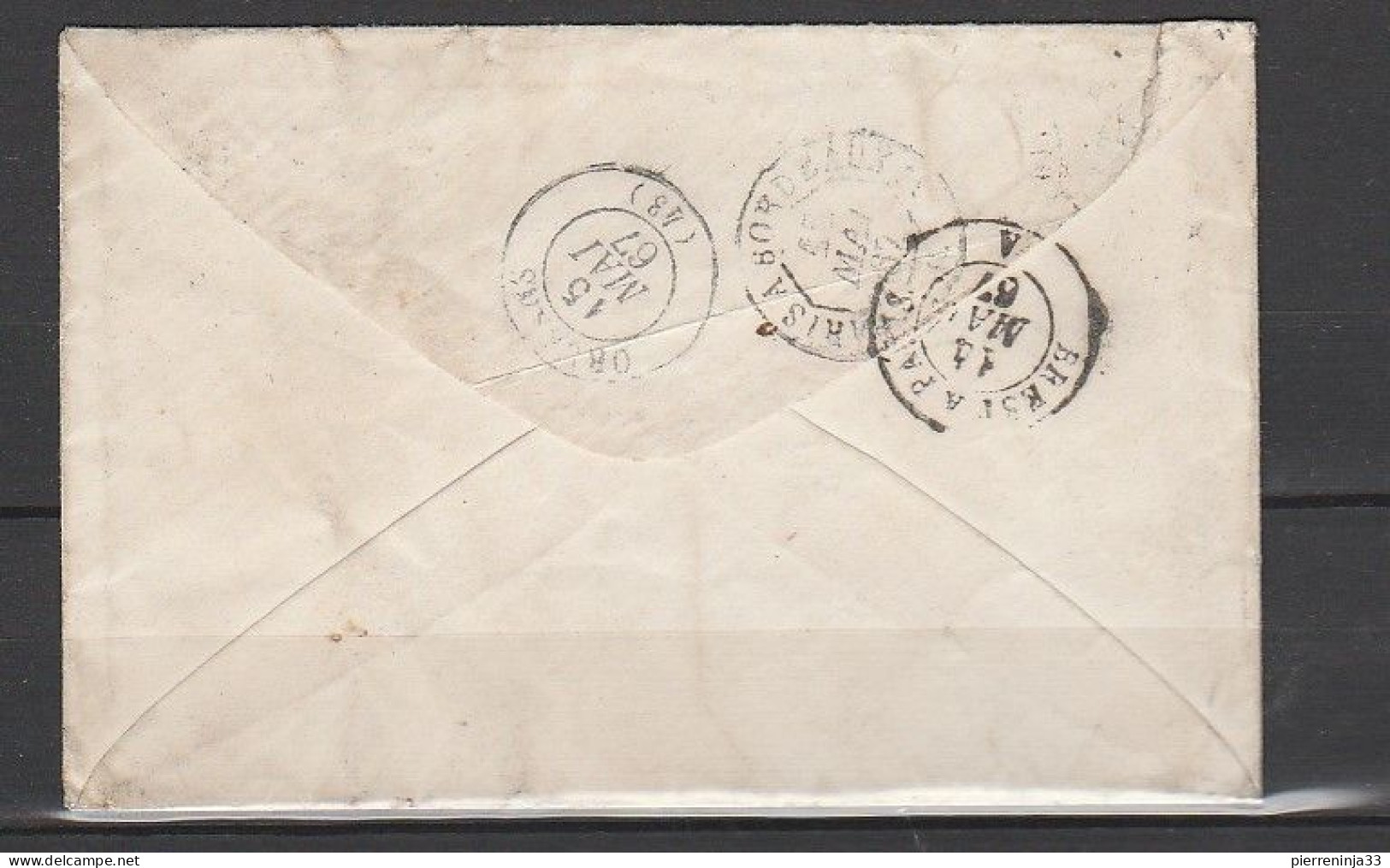 Lettre Avec Napoléon N°22, G.C. 480, Binic, Indice 6, Variété Large Marge, Décalage - 1862 Napoléon III