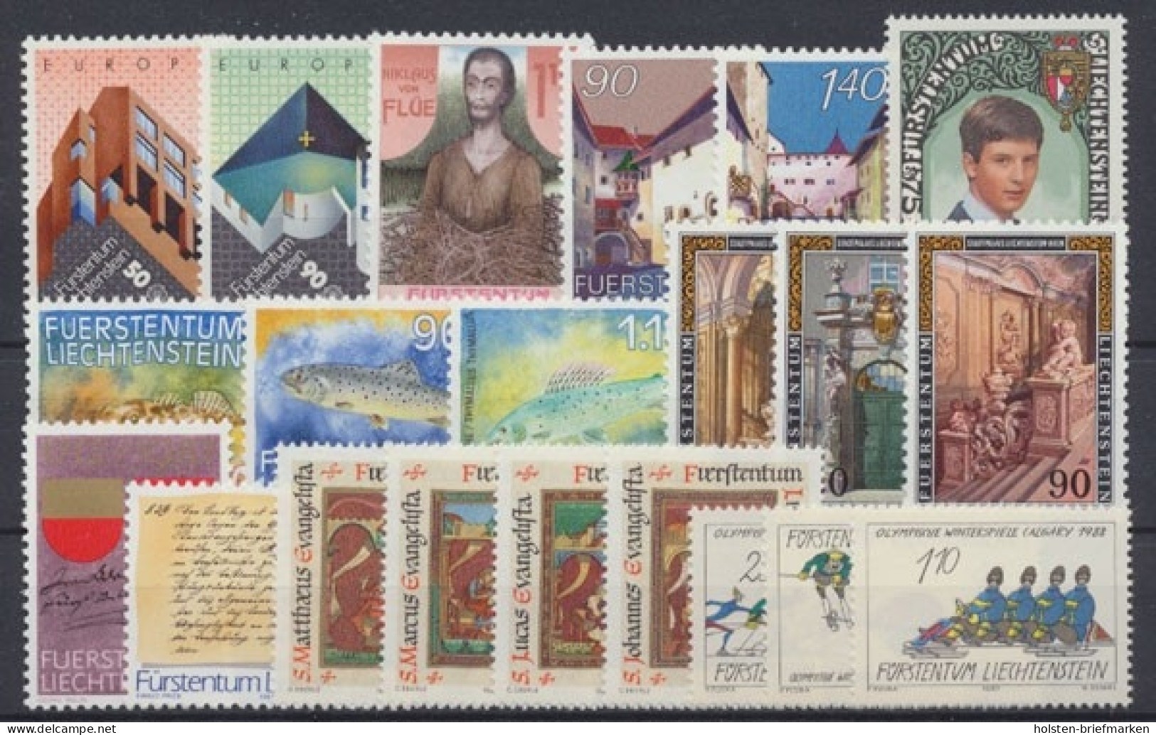 Liechtenstein, MiNr. 916-936, Jahrgang 1987, Postfrisch - Annate Complete