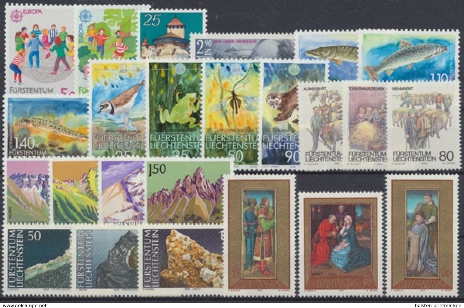 Liechtenstein, MiNr. 960-983, Jahrgang 1989, Postfrisch - Volledige Jaargang