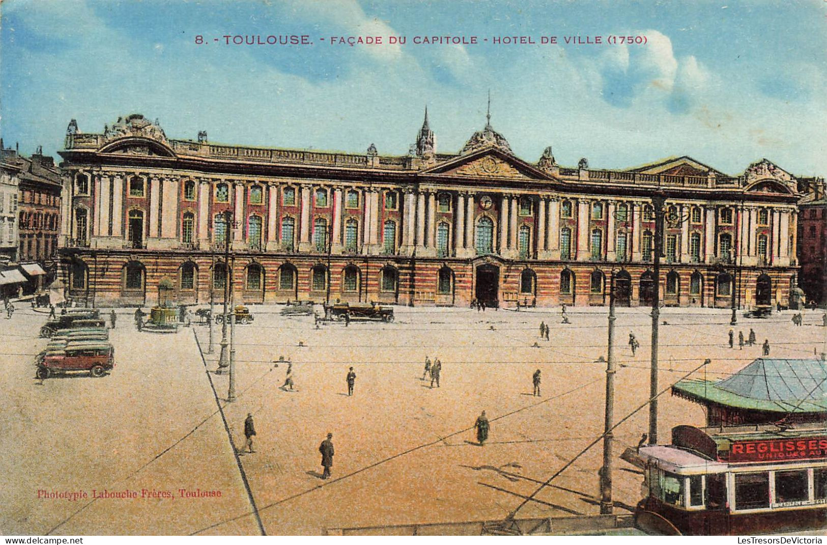 FRANCE - Toulouse - Façade Du Capitole - Vue Sur Le L'hôtel De Ville (1750) - Parking - Animé - Carte Postale Ancienne - Toulouse