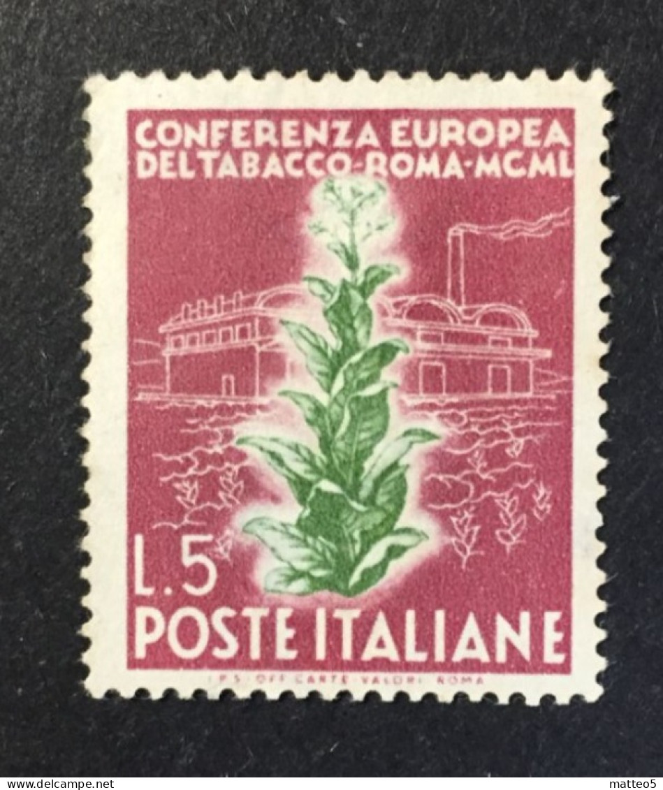1950 - Italia - Conferenza Europea Del Tabacco - Roma - Nuovi ( Mint Hinged) - A1 - 1946-60: Mint/hinged