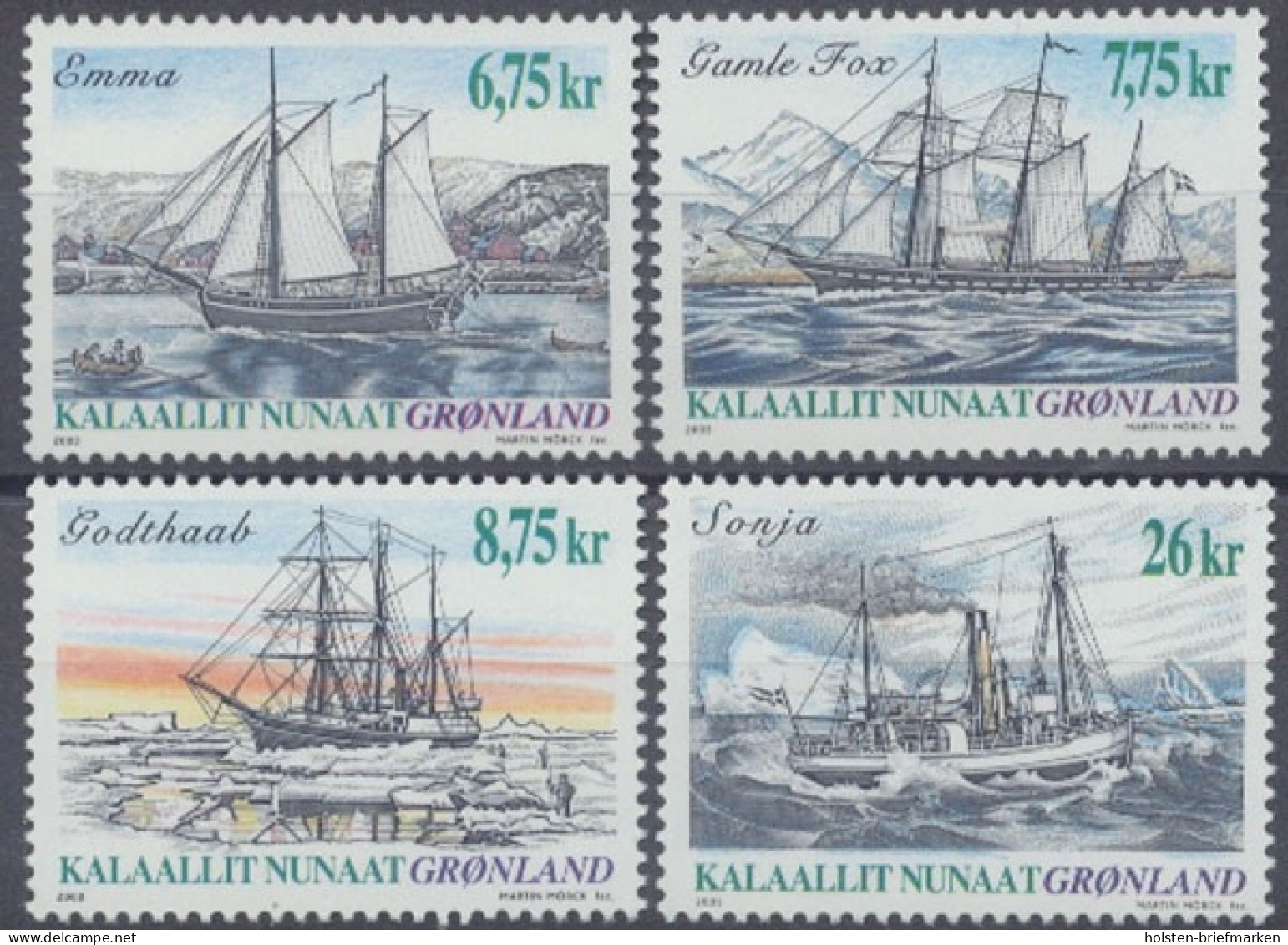 Grönland, Schiffe, MiNr. 407-410, Postfrisch - Other & Unclassified