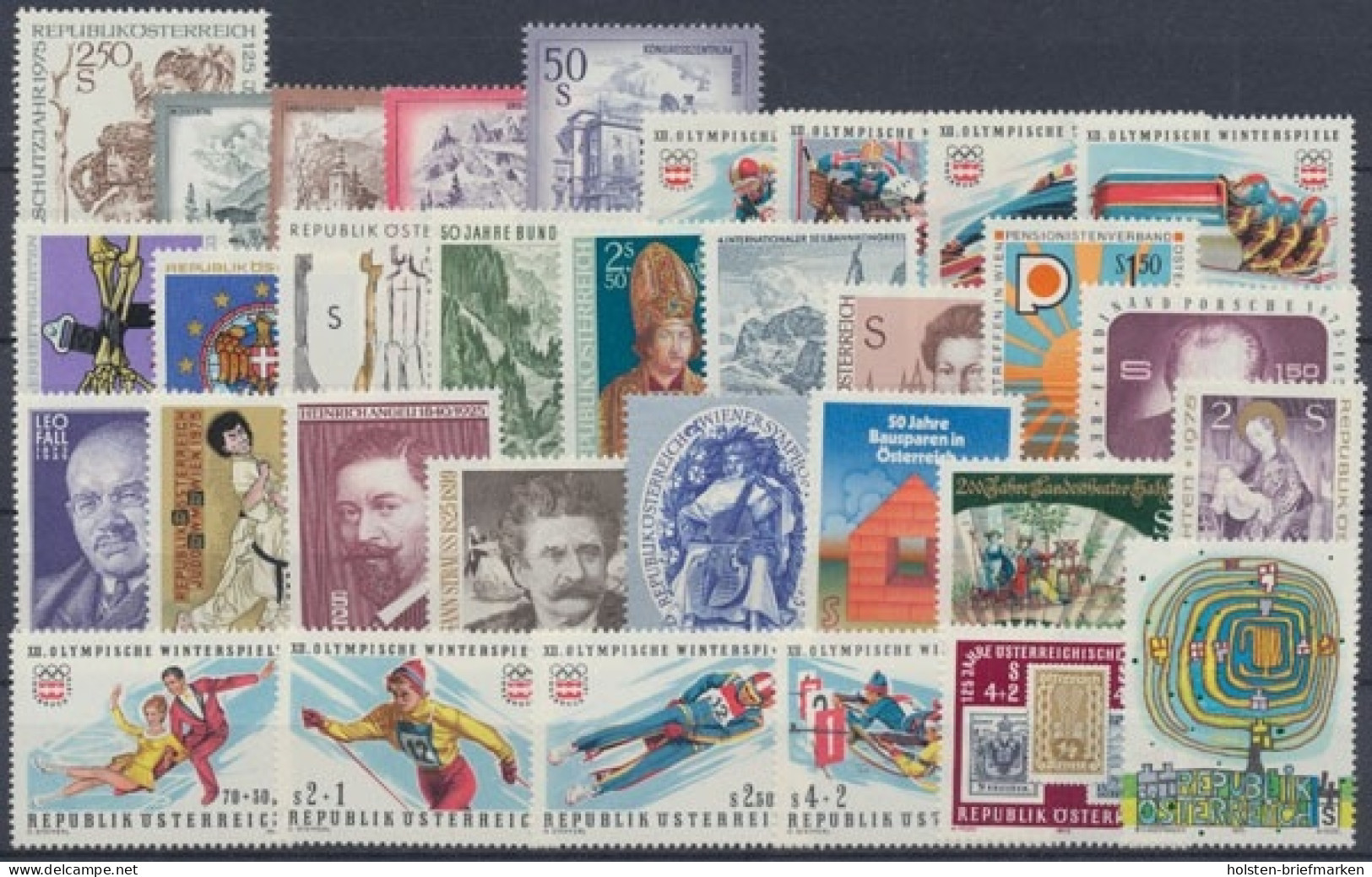 Österreich, MiNr. 1474-1505, Jahrgang 1975, Postfrisch - Años Completos