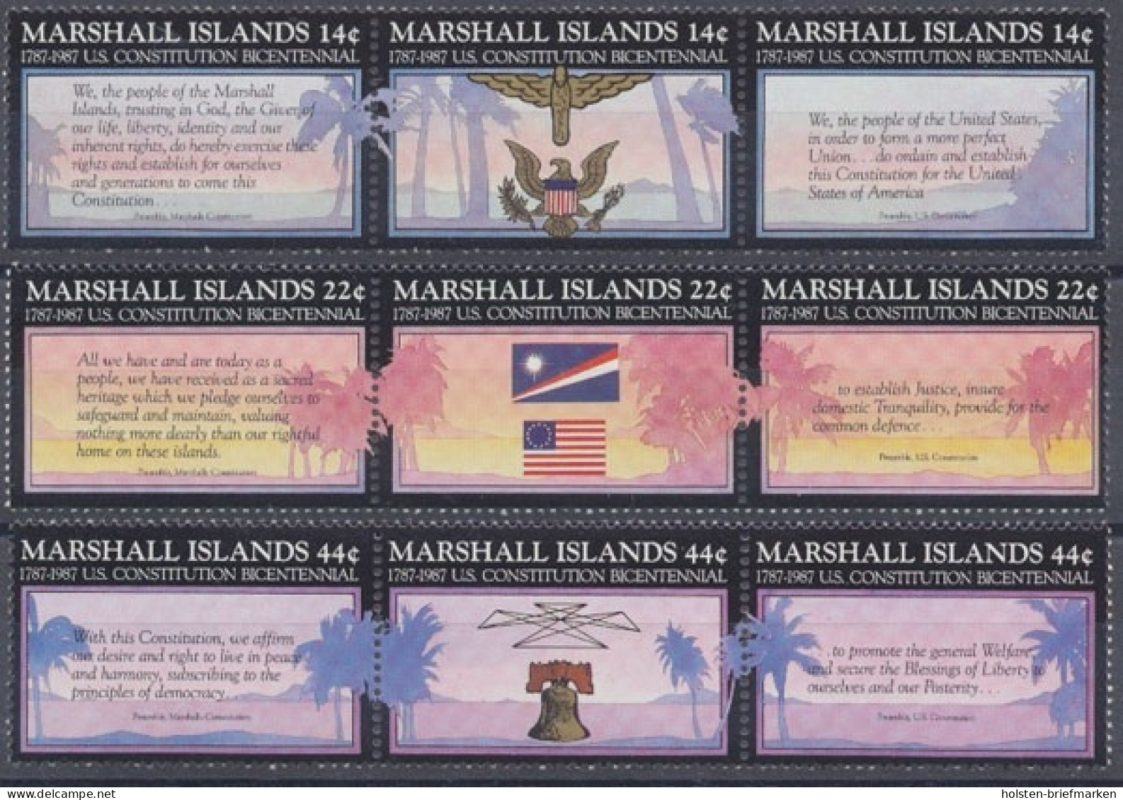 Marshall-Inseln, Michel Nr. 125-133, Postfrisch - Marshall Islands