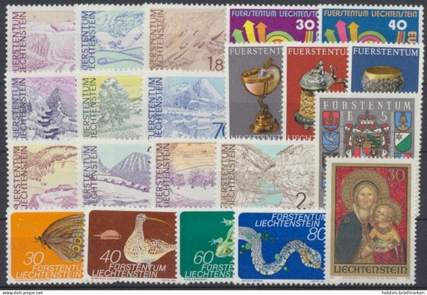 Liechtenstein, MiNr. 579-599, Jahrgang 1973, Postfrisch - Annate Complete