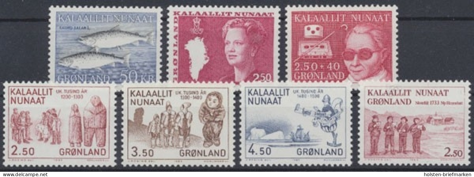 Grönland, MiNr. 140-146, Jahrgang 1983, Postfrisch - Volledige Jaargang