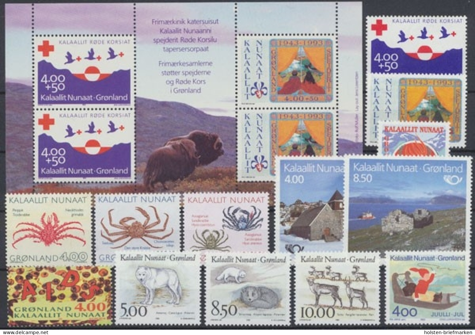 Grönland, MiNr. 230-242, Jahrgang 1993, Postfrisch - Full Years