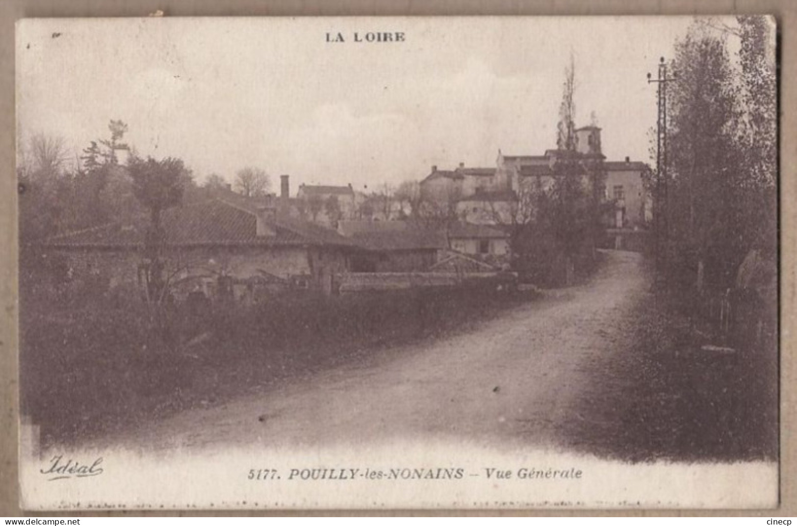 CPA 42 - POUILLY Les NONAINS - Vue Générale - TB PLAN Perspective Route Vers Centre Village + Jolie Oblitération - Altri & Non Classificati