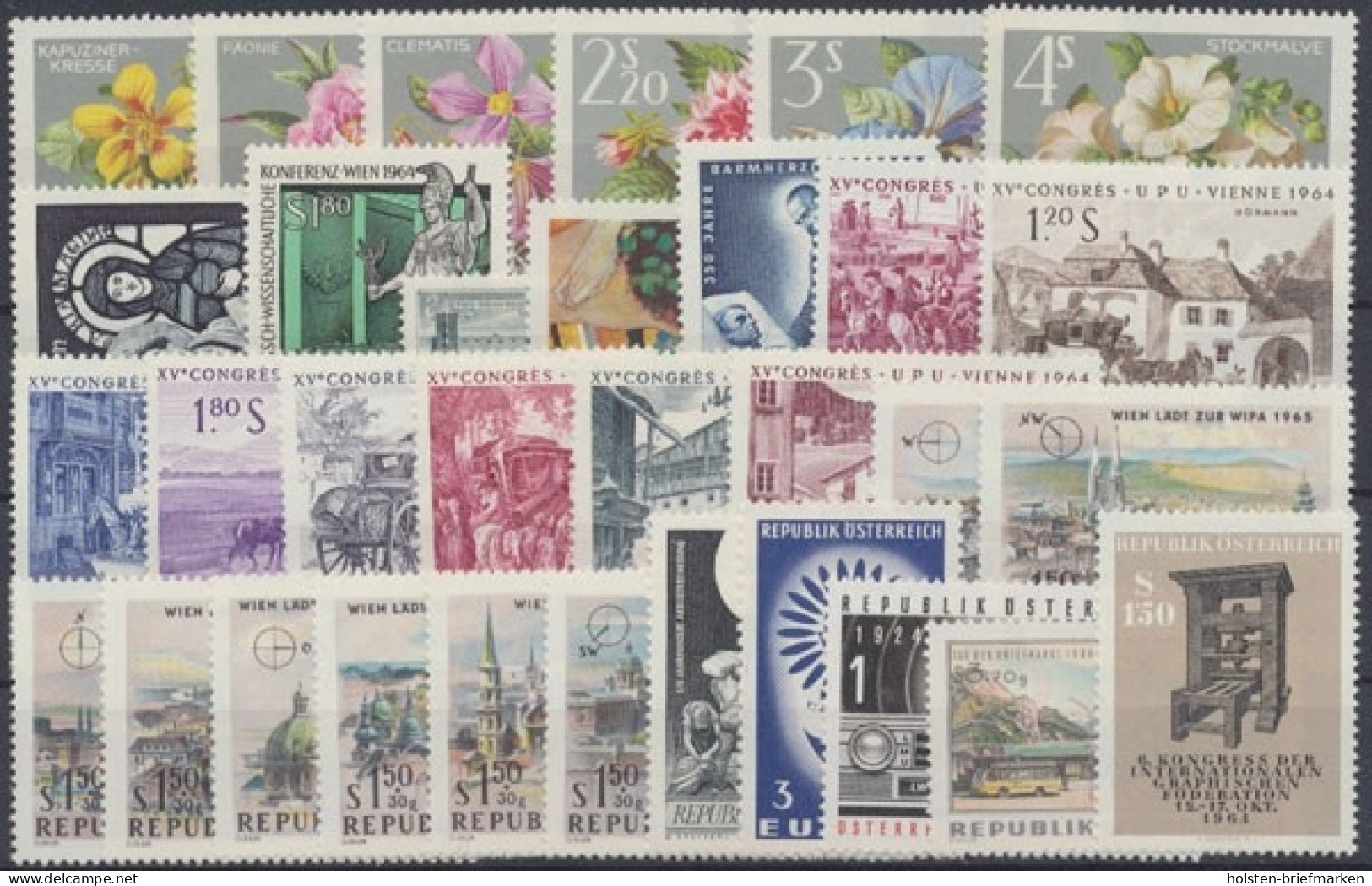 Österreich, MiNr. 1145-1176, Jahrgang 1964, Postfrisch - Años Completos