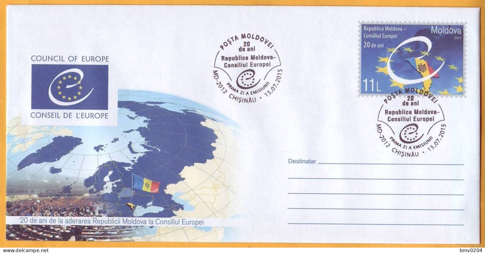 2015 Moldova Moldavie Moldau  FDC  20 Years. Consilium Europe. - Ideas Europeas