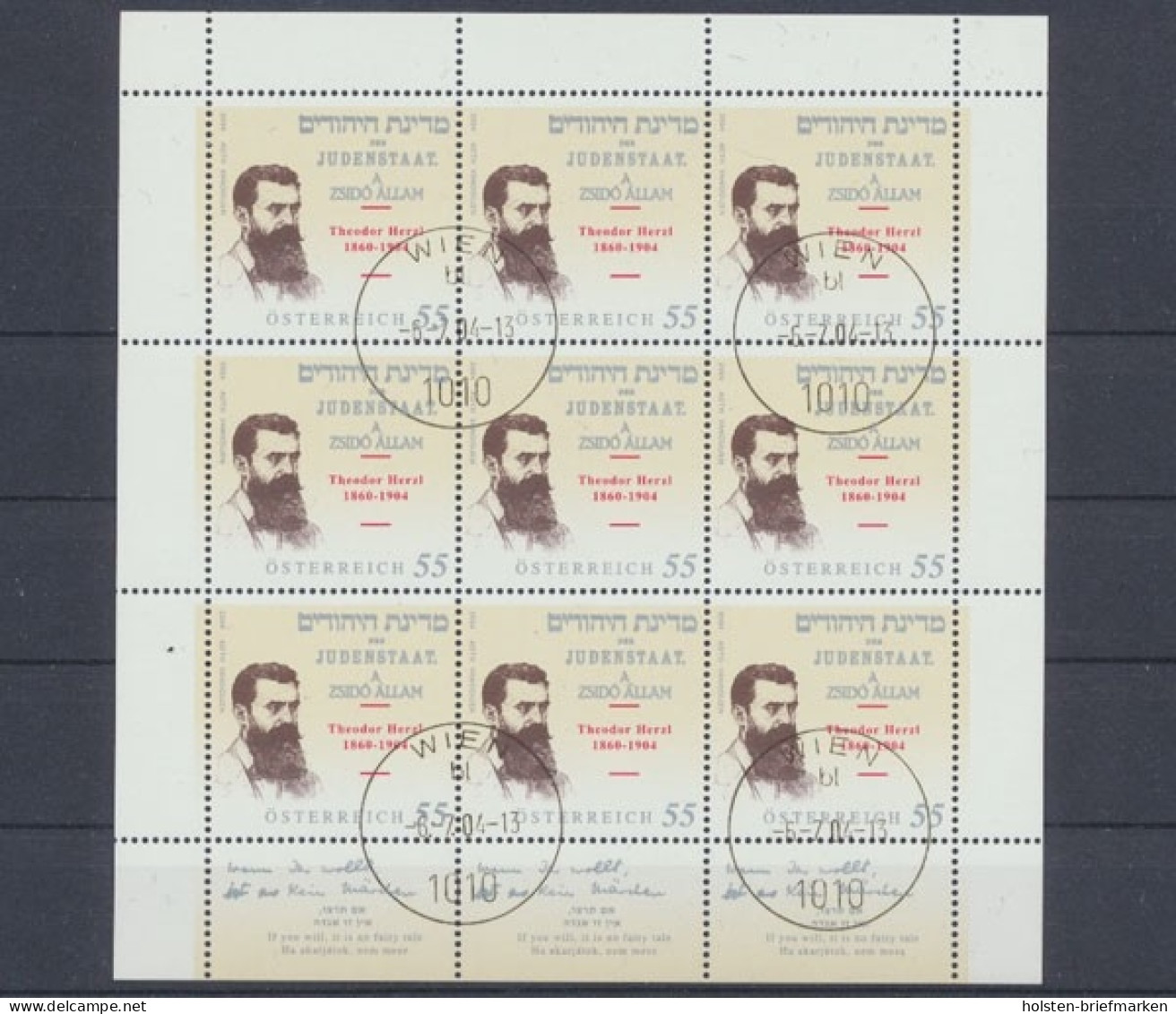 Österreich, MiNr. 2489 Kleinbogen, Gestempelt - Unused Stamps