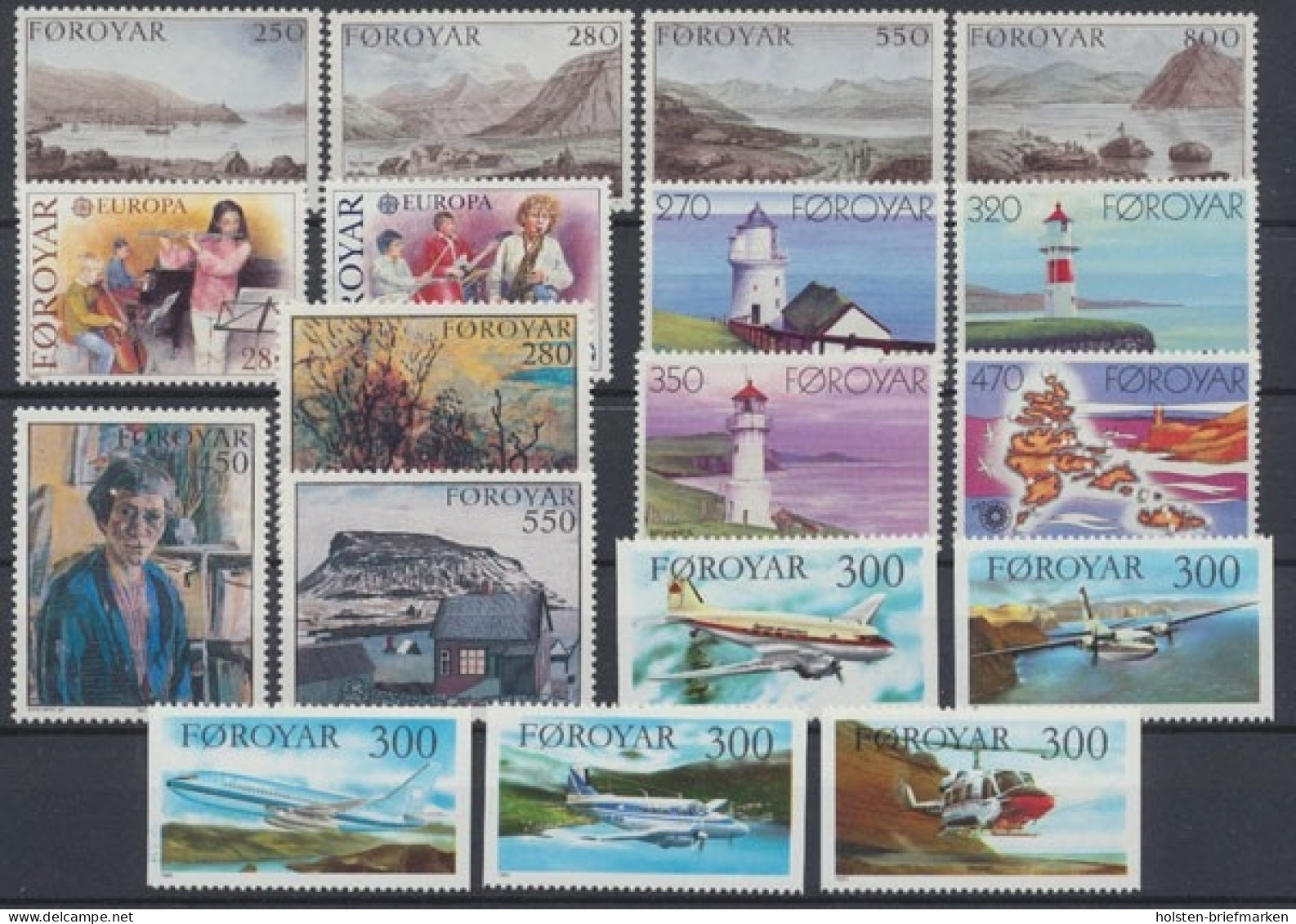 Färöer, MiNr. 112-129, Jahrgang 1985, Postfrisch - Faroe Islands