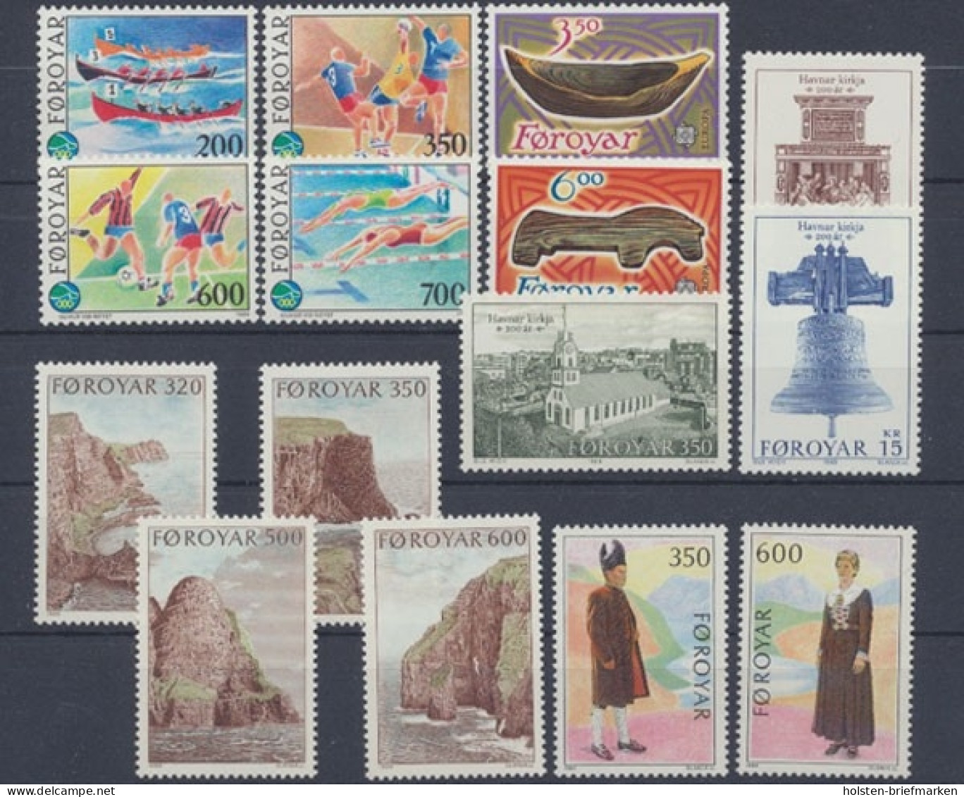 Färöer, MiNr. 179-193, Jahrgang 1989, Postfrisch - Faroe Islands