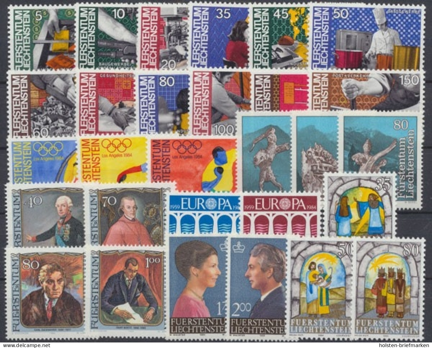 Liechtenstein, MiNr. 837-865, Jahrgang 1984, Postfrisch - Años Completos