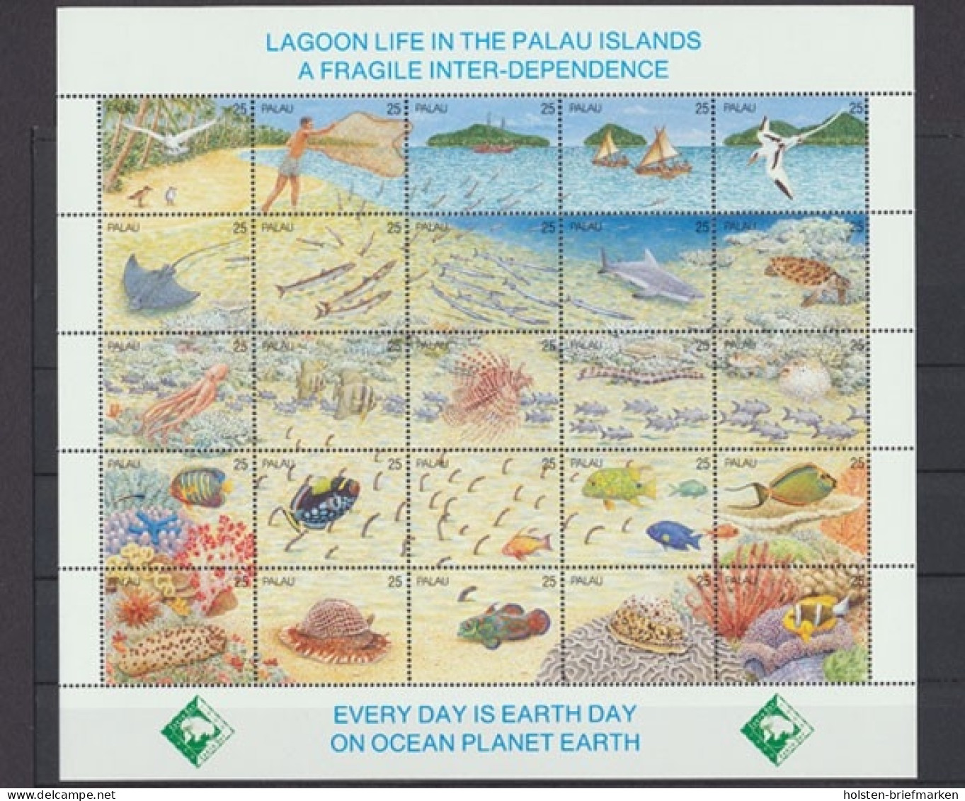 Palau, MiNr. 370-394 Zd-Bogen, Lagune, Postfrisch - Palau