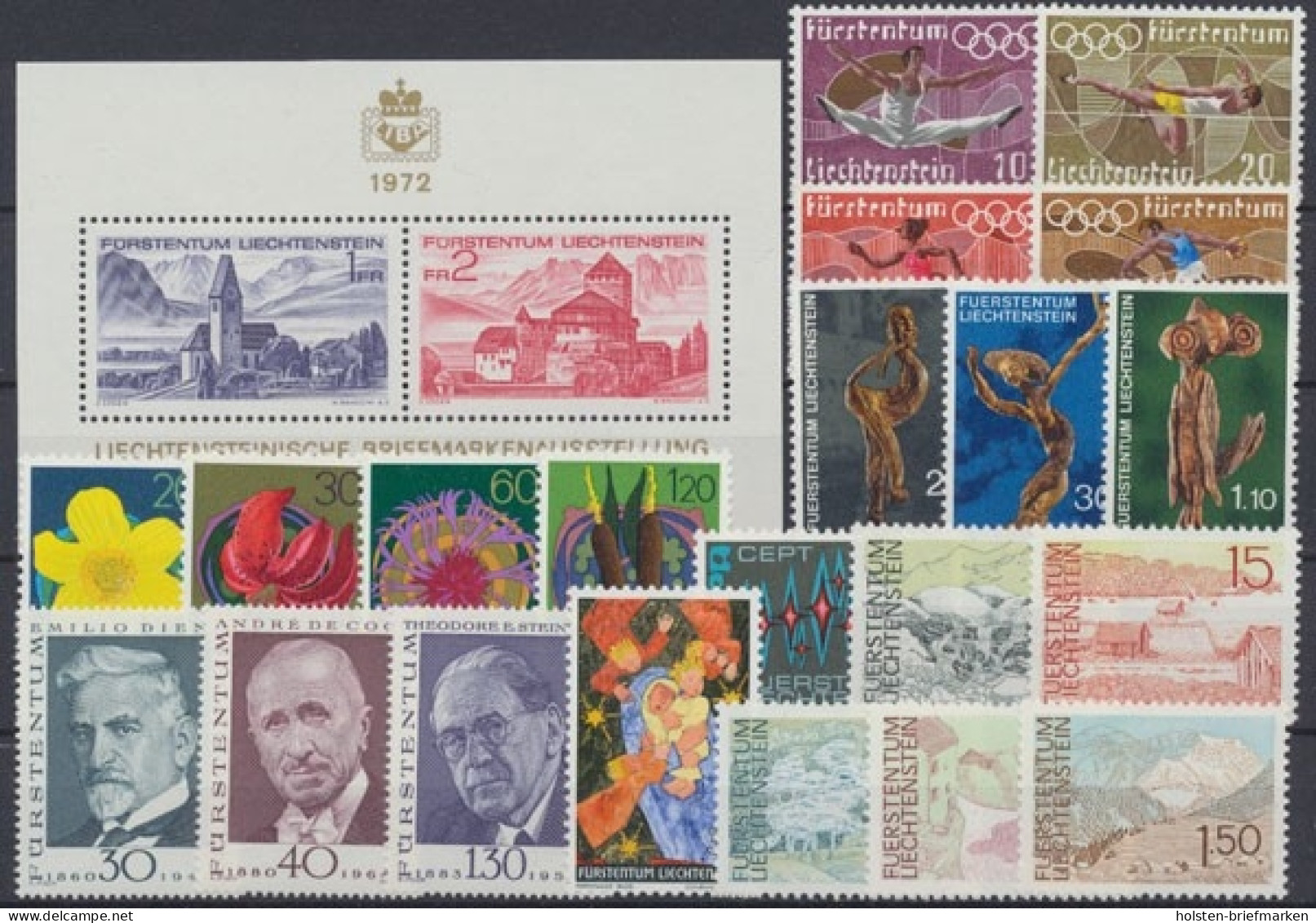 Liechtenstein, MiNr. 556-578, Jahrgang 1972, Postfrisch - Full Years